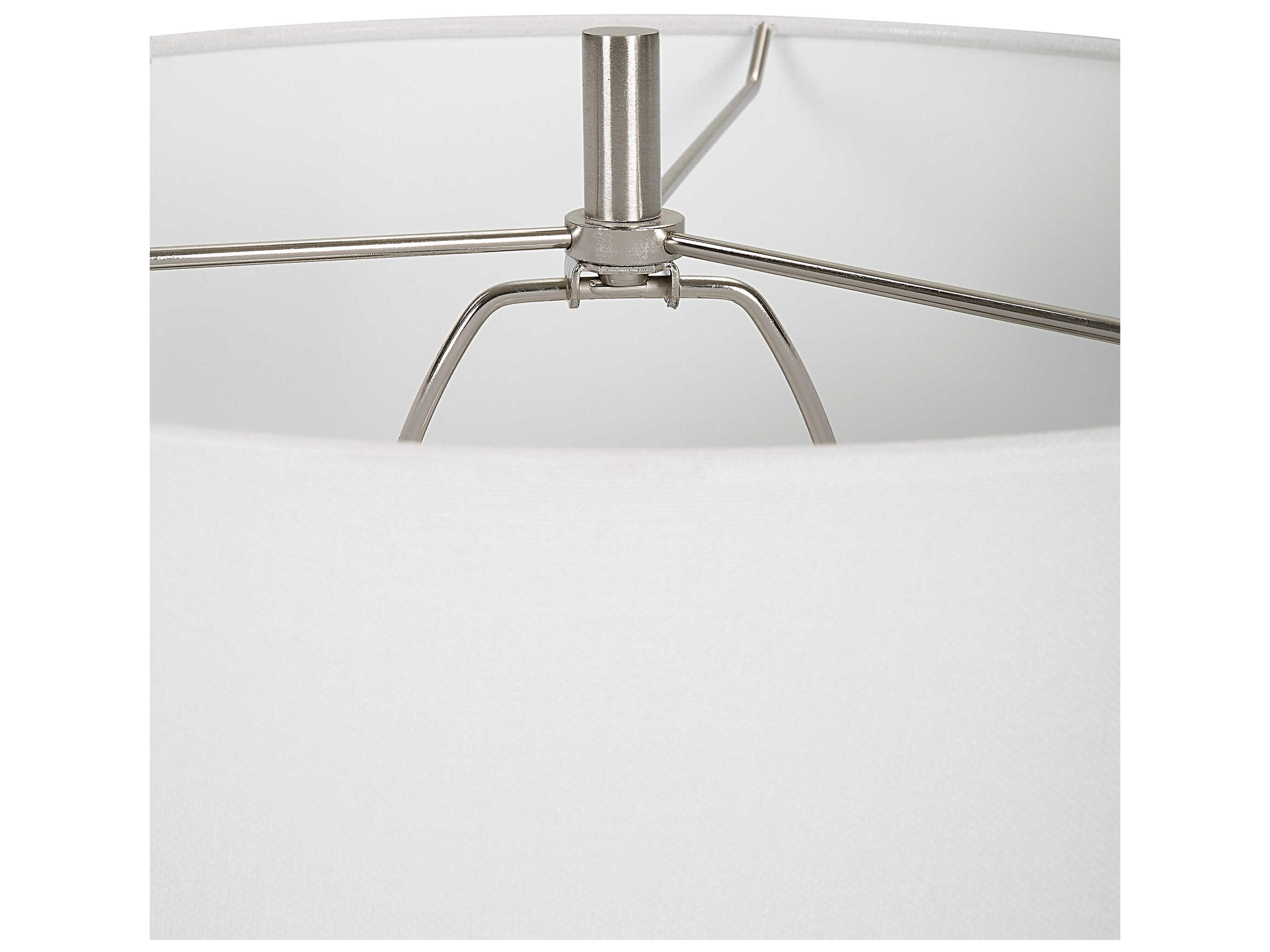 Uttermost Band Together Bleached Wood Brushed Nickel Round Drum Hardback Crystal Buffet Lamp