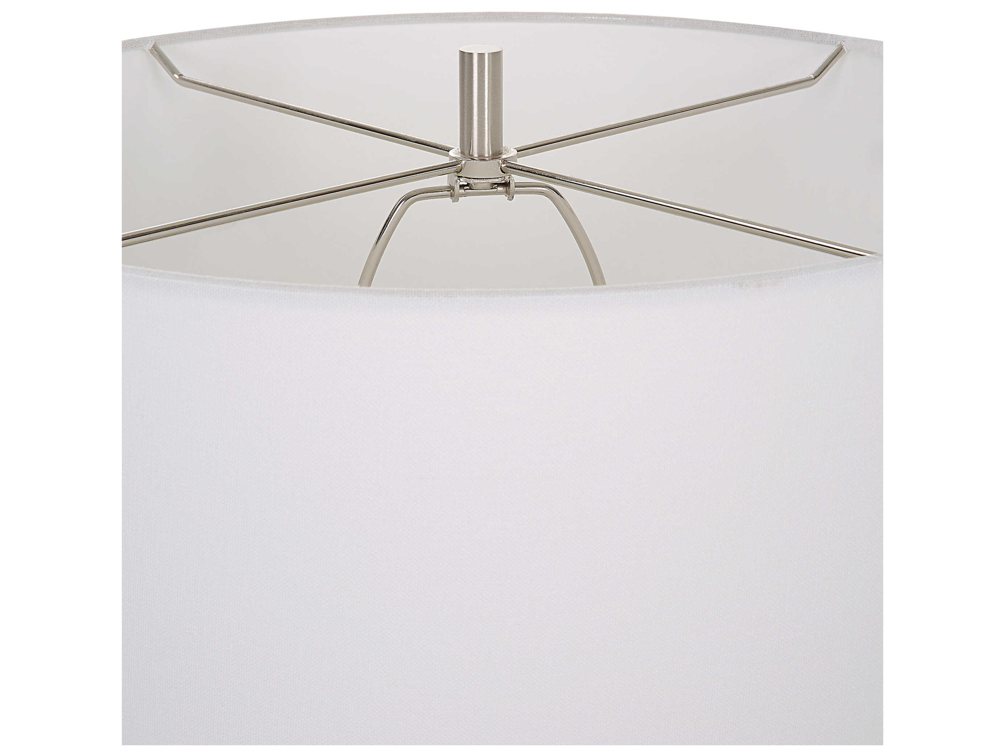 Uttermost Remnant White Round Drum Hardback Shade Buffet Lamp