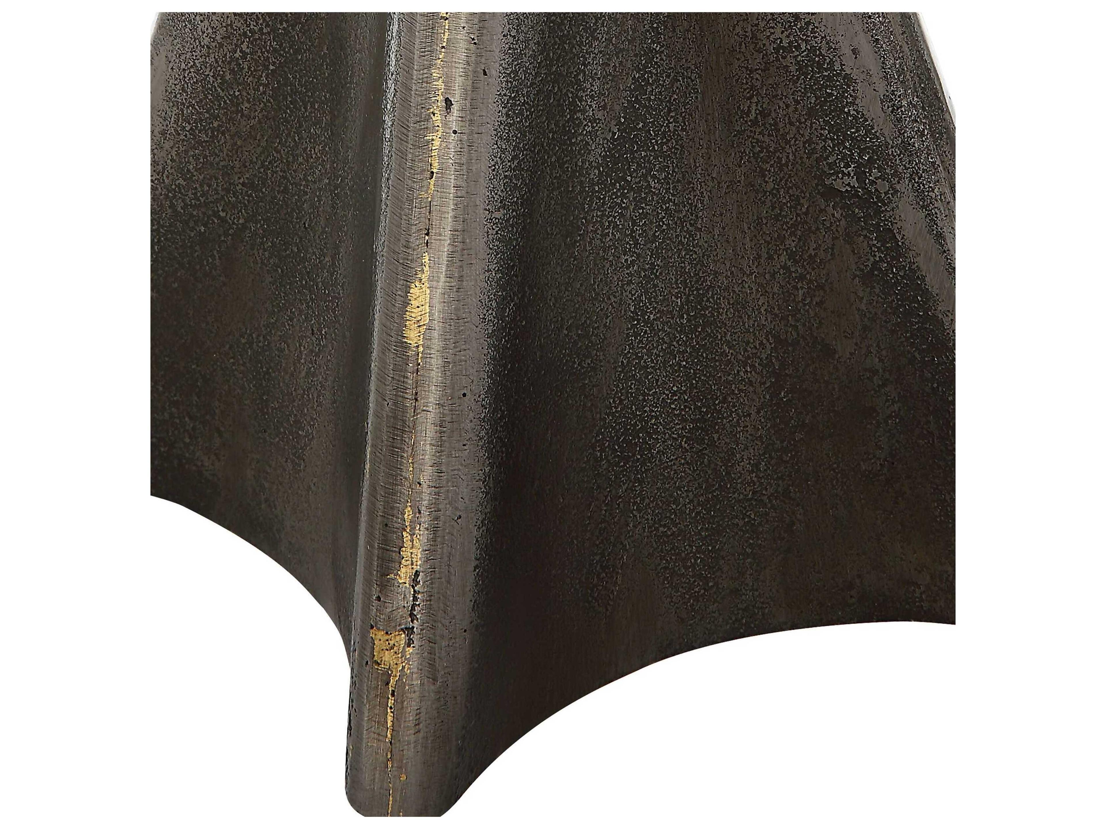 Uttermost Keiron Brass Round Drum Hardback Gray Buffet Lamp