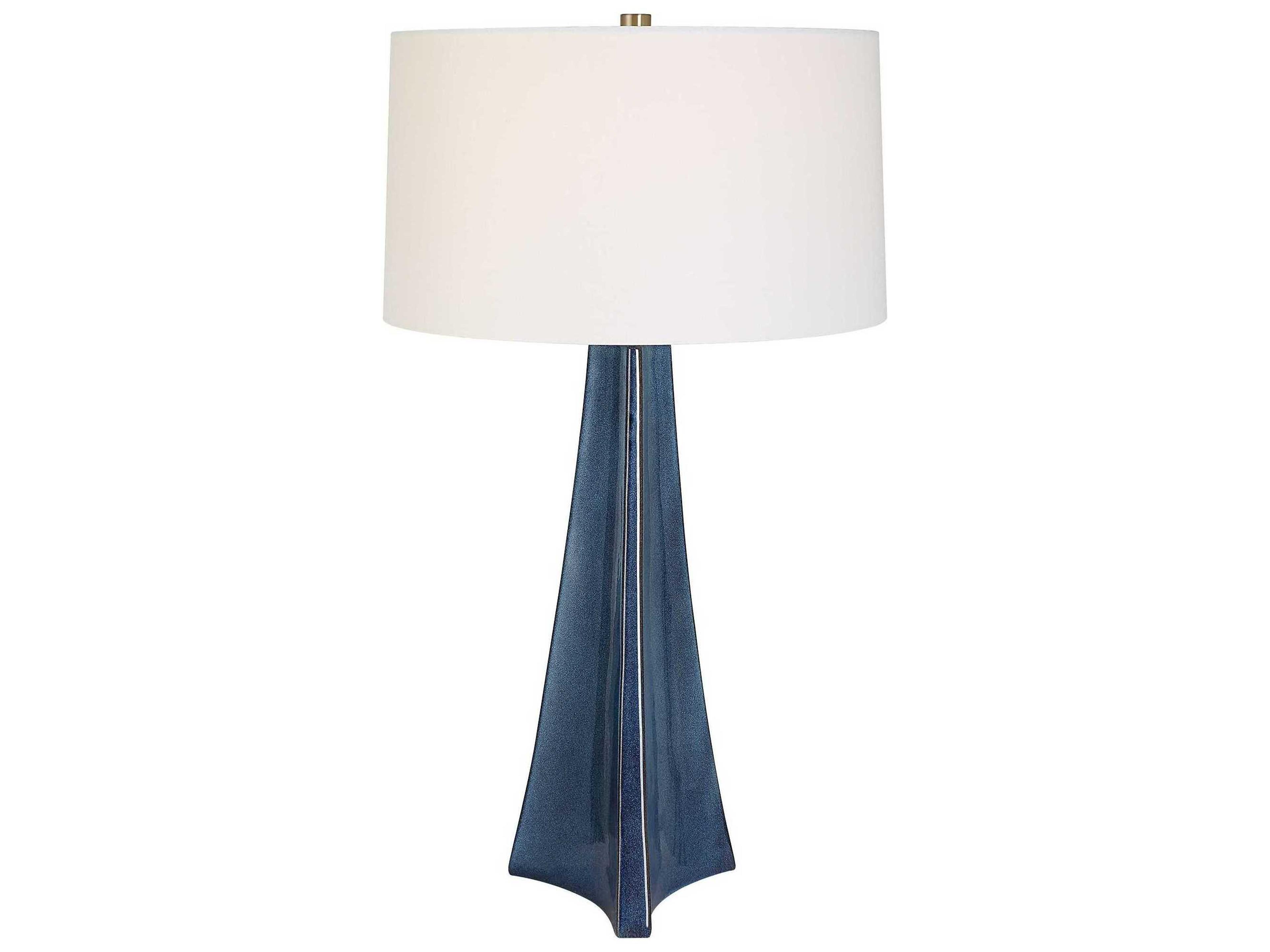 Uttermost Teramo Blue Ombre Round Hardback Shade Buffet Lamp