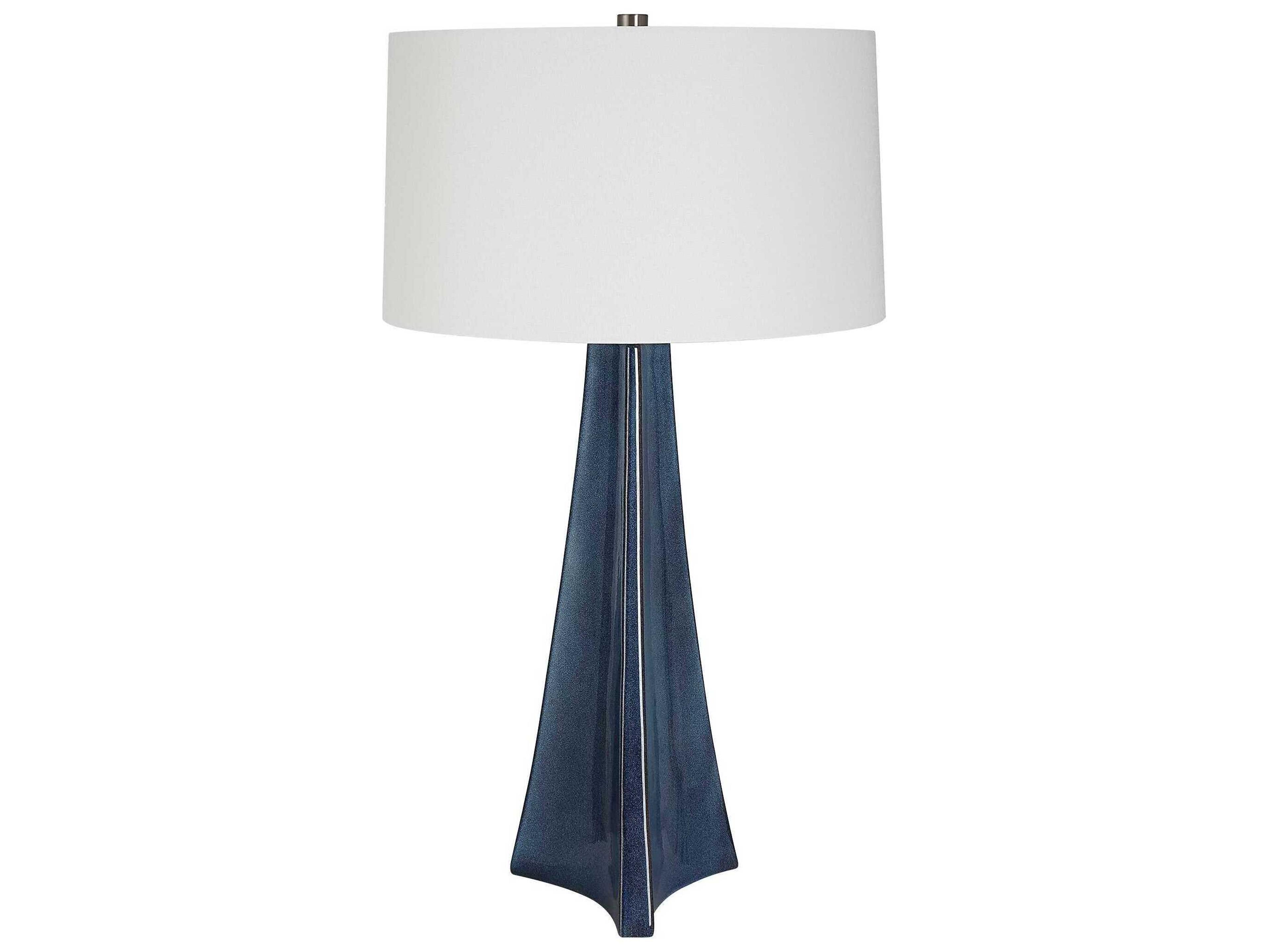 Uttermost Teramo Blue Ombre Round Hardback Shade Buffet Lamp