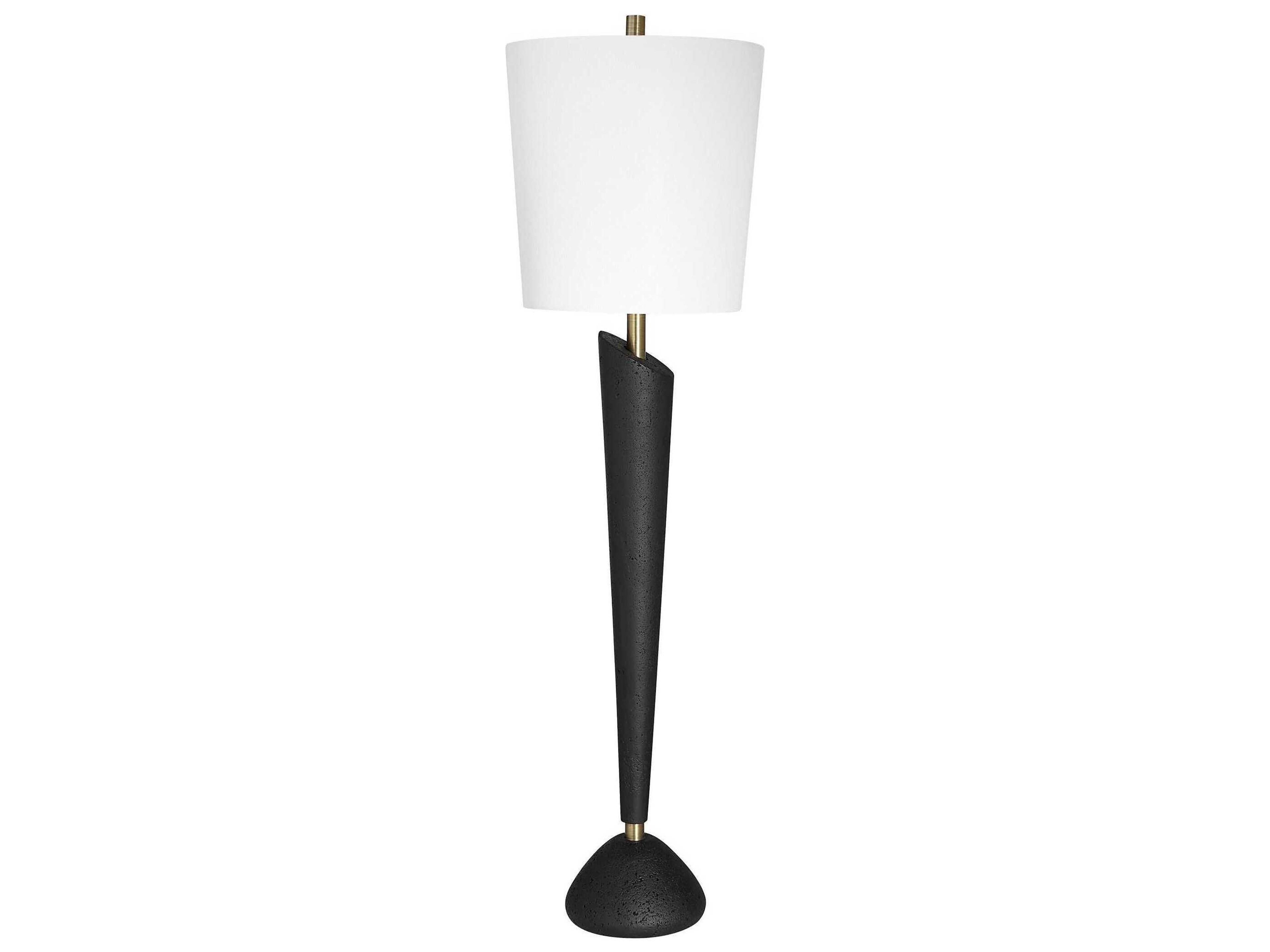 Uttermost Cypher Black Round Drum Hardback Buffet Lamp