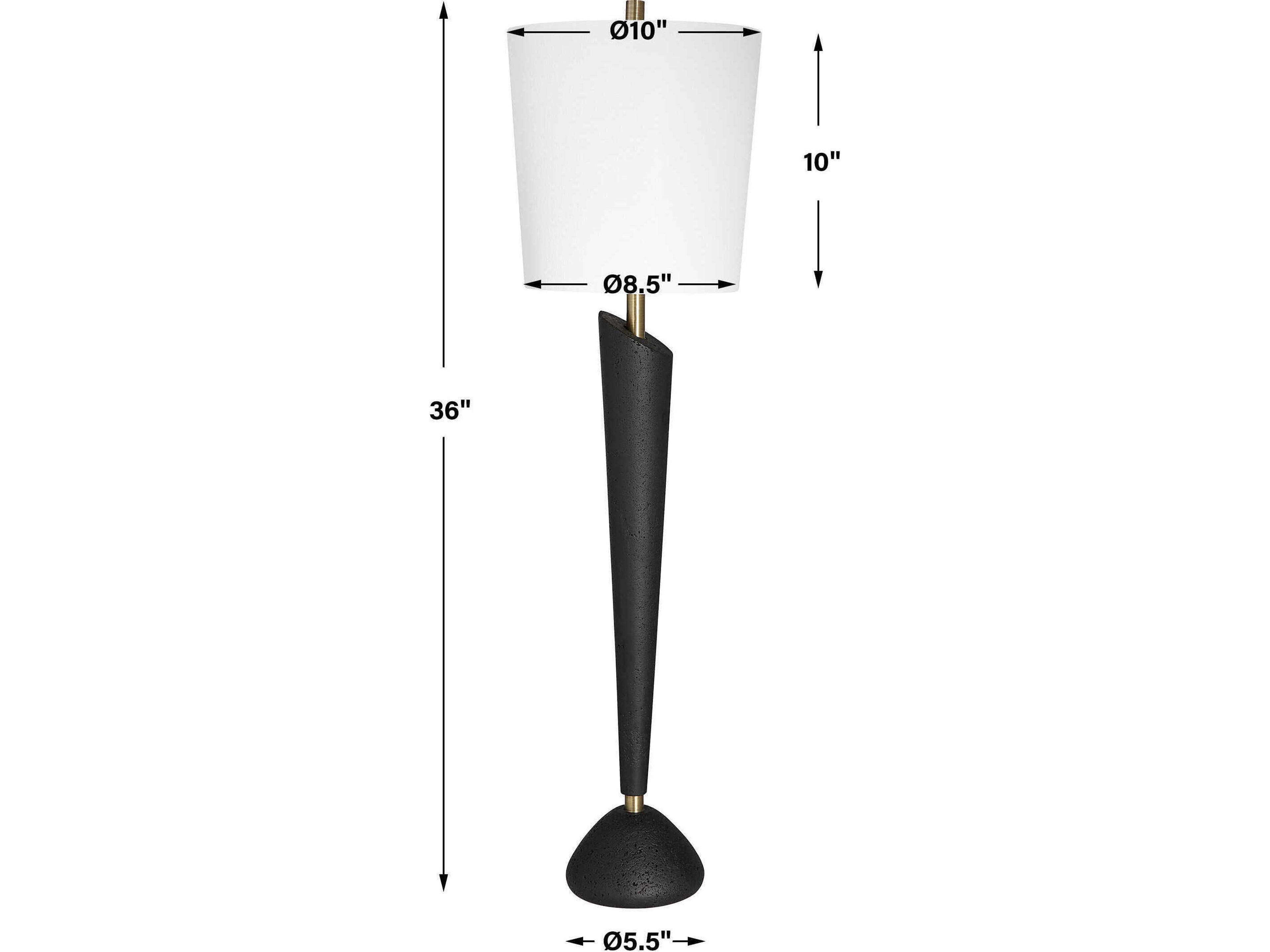 Uttermost Cypher Black Round Drum Hardback Buffet Lamp