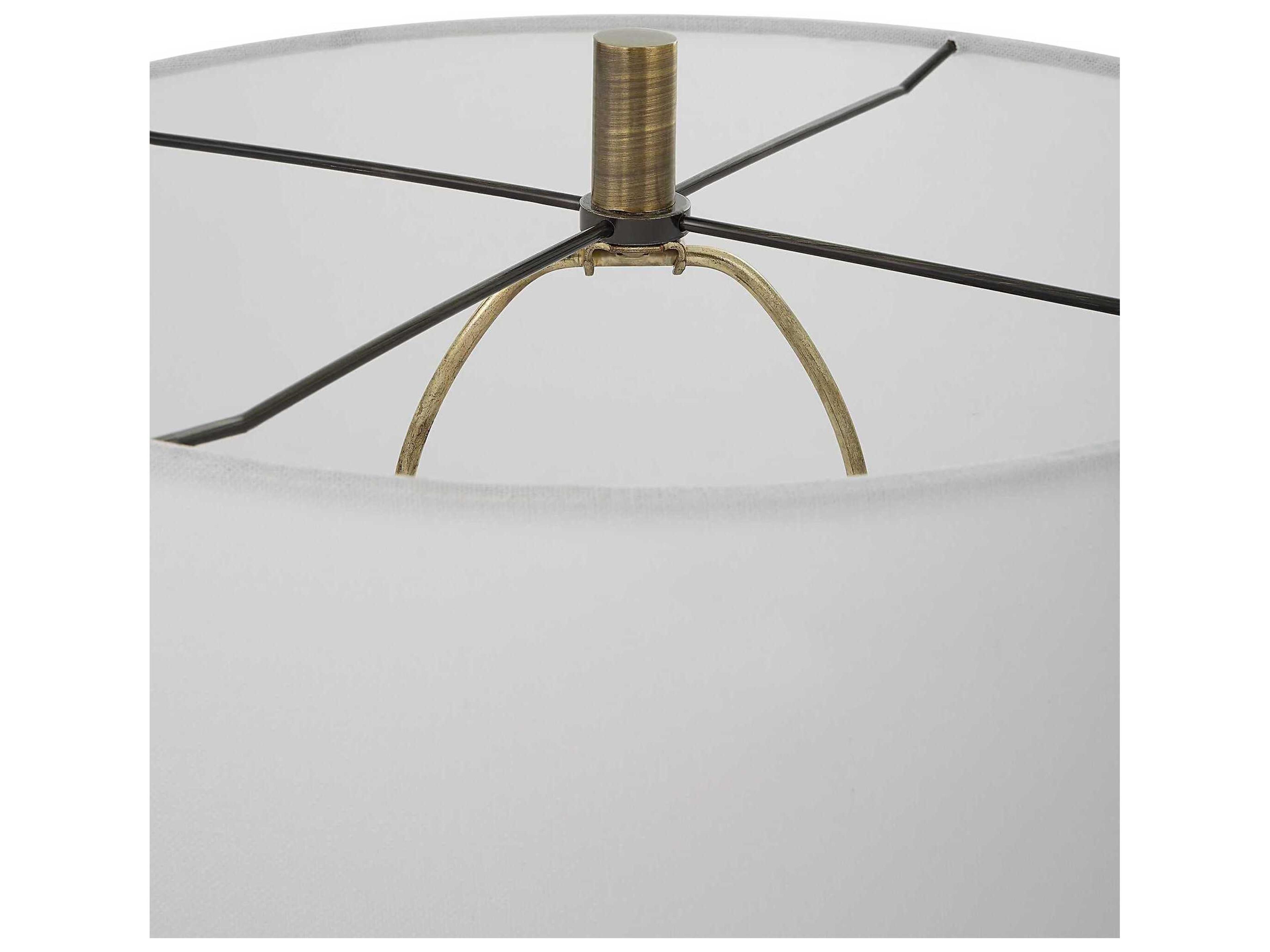 Uttermost Annora Glossy White Round Hardback Buffet Lamp