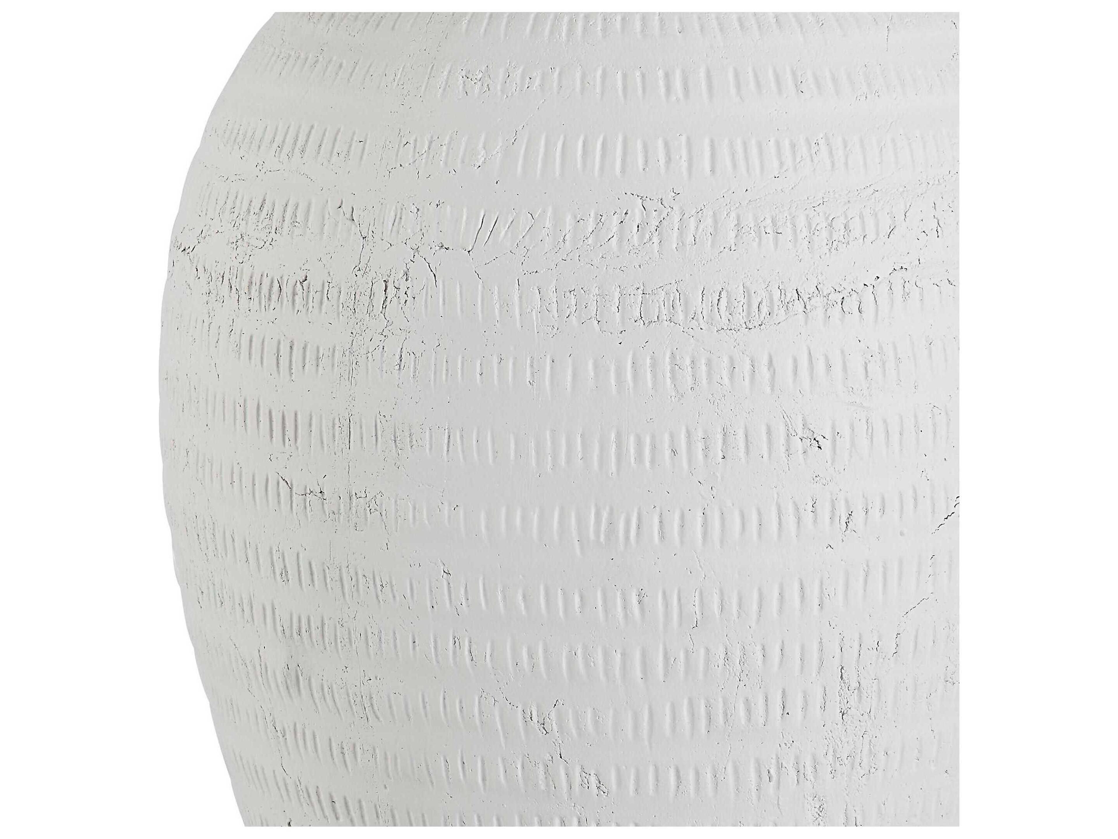 Uttermost Reyna Chalk White Glaze Round Hardback Buffet Lamp