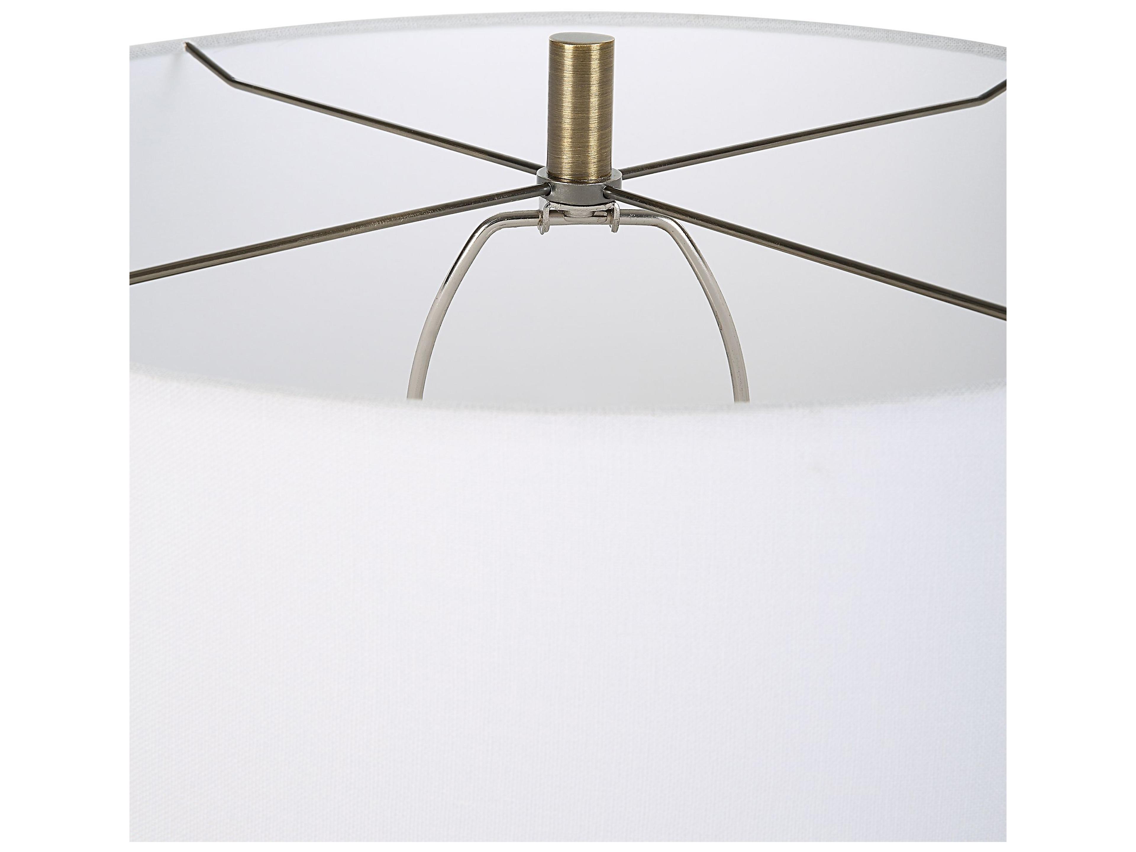 Uttermost Nataly Aged Green Round Hardback Rolled Edge Buffet Lamp