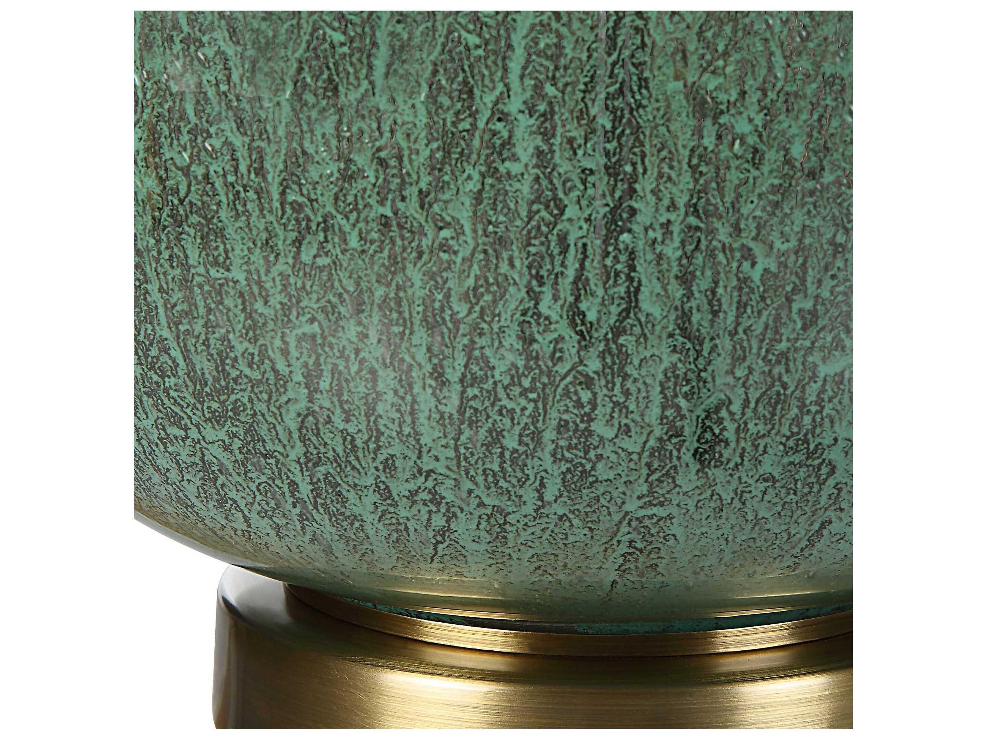 Uttermost Nataly Aged Green Round Hardback Rolled Edge Buffet Lamp
