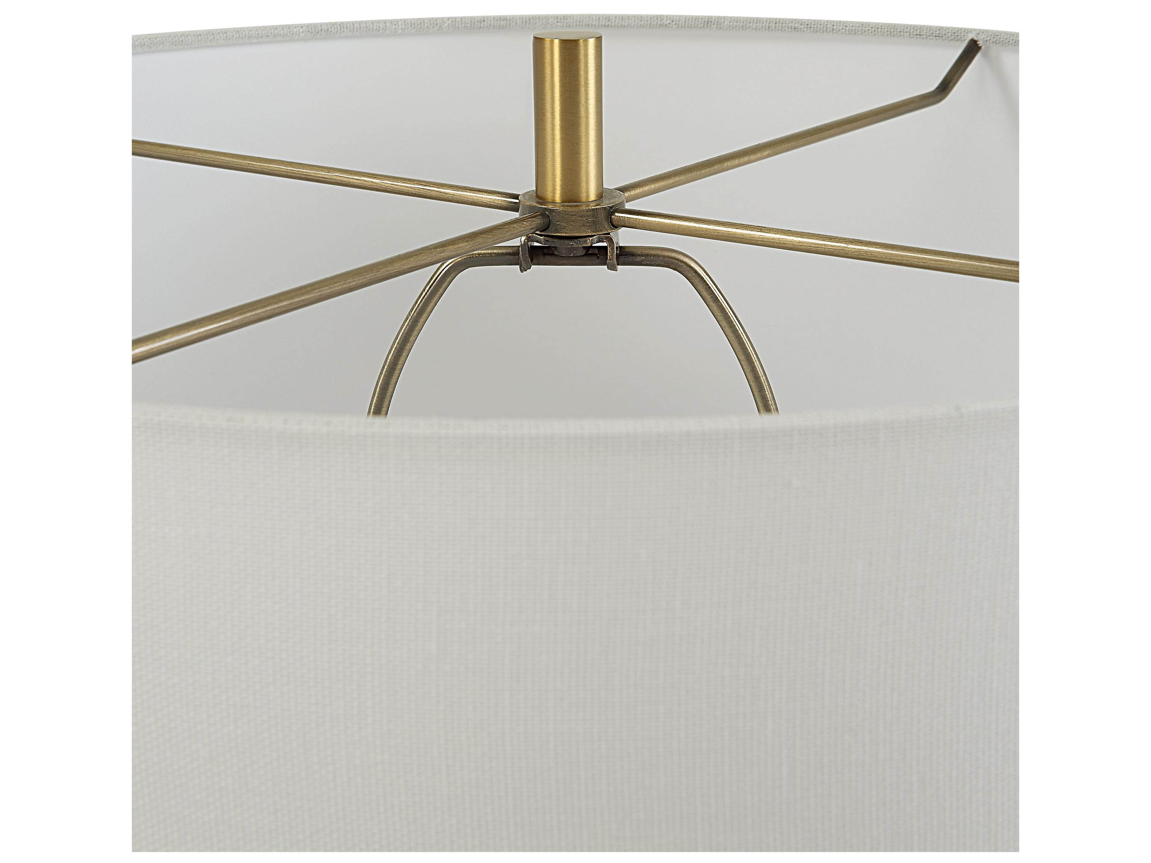 Uttermost Window White Round Drum Hardback Buffet Lamp