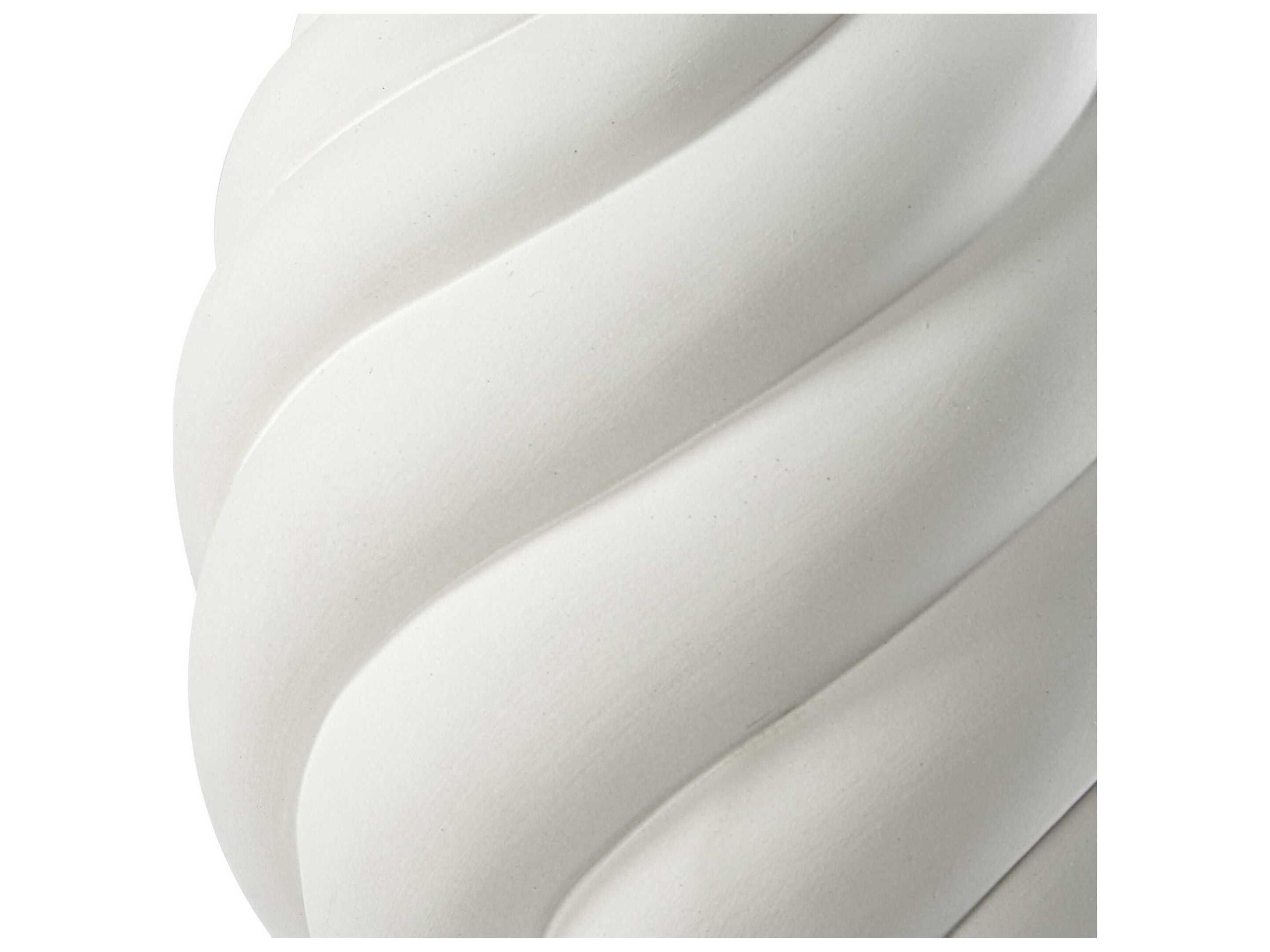 Uttermost Twisted Swirl Chalk White Glaze Round Hardback Buffet Lamp