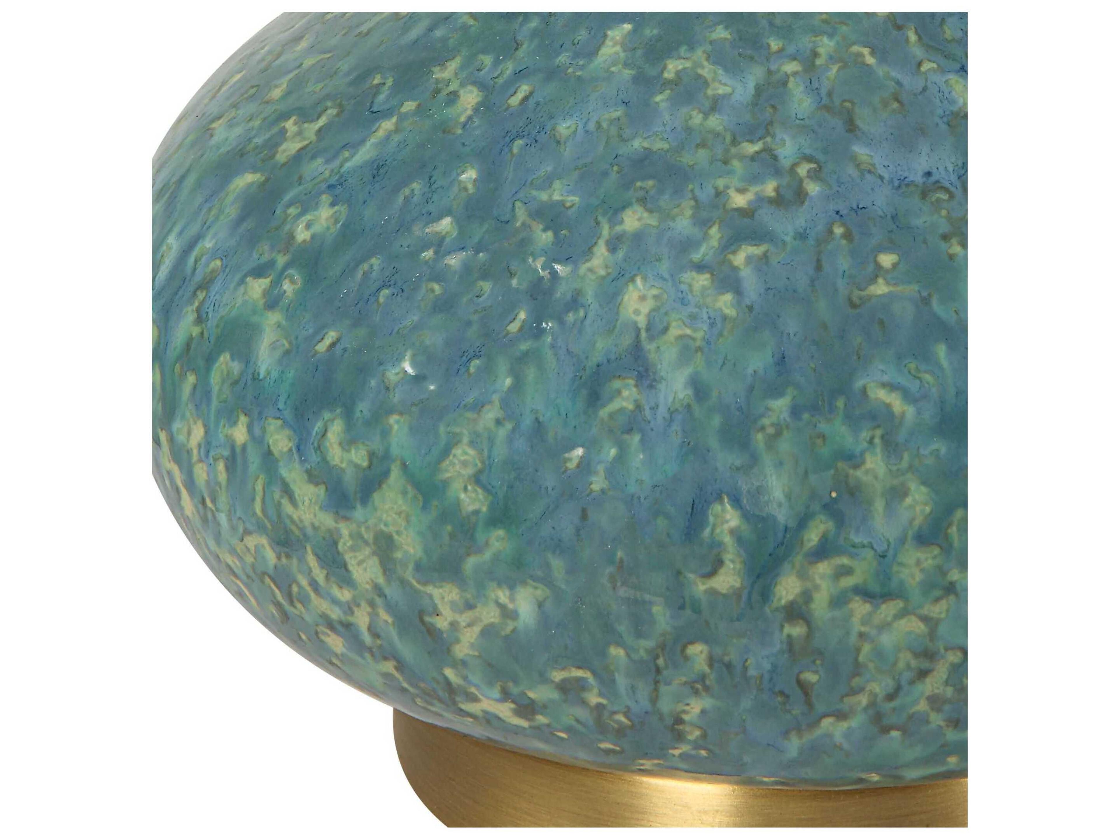 Uttermost Kaimana Aged Blue Round Hardback Buffet Lamp