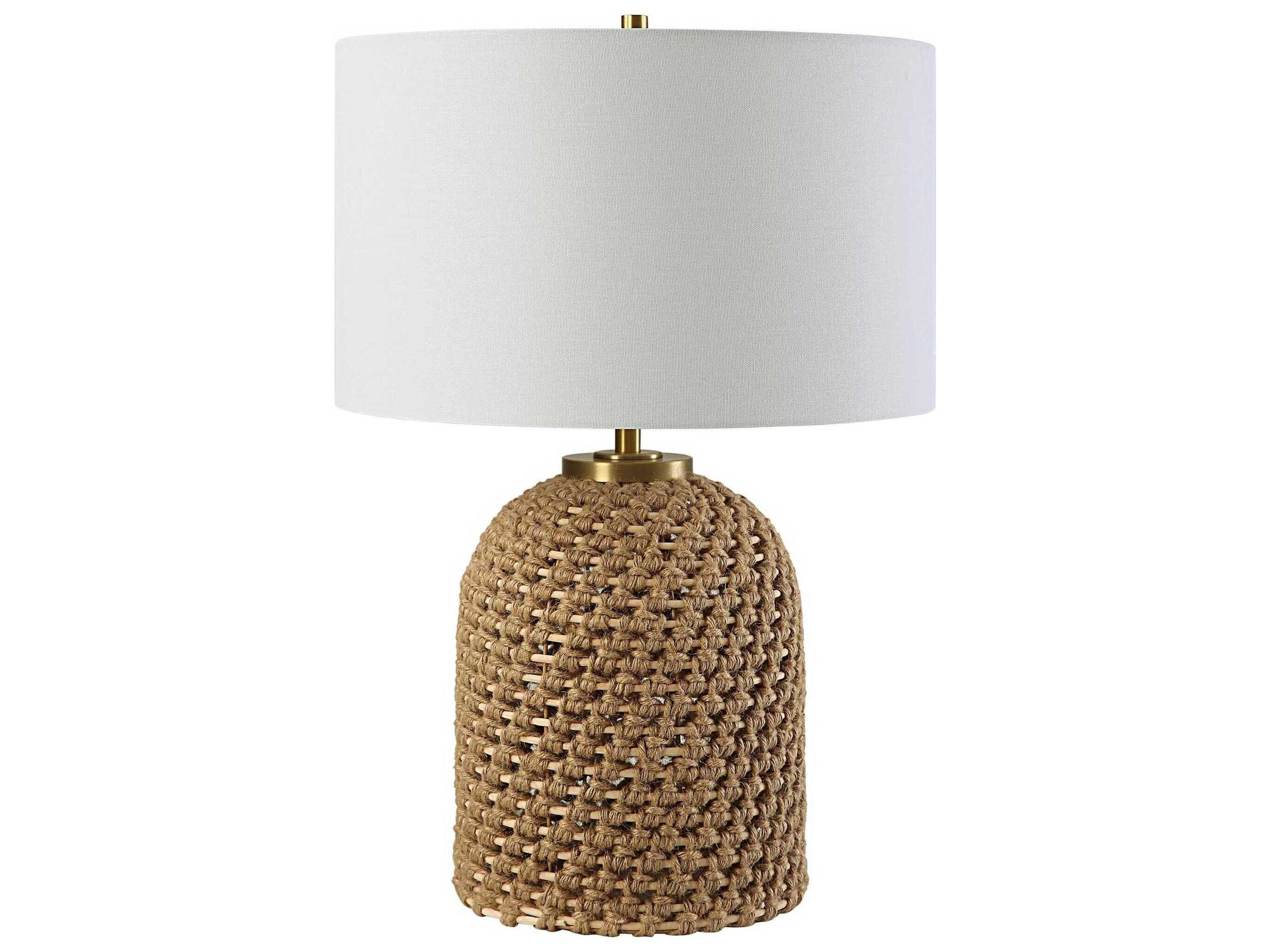 Uttermost Kendari Natural Round Drum Hardback Brown Table Lamp