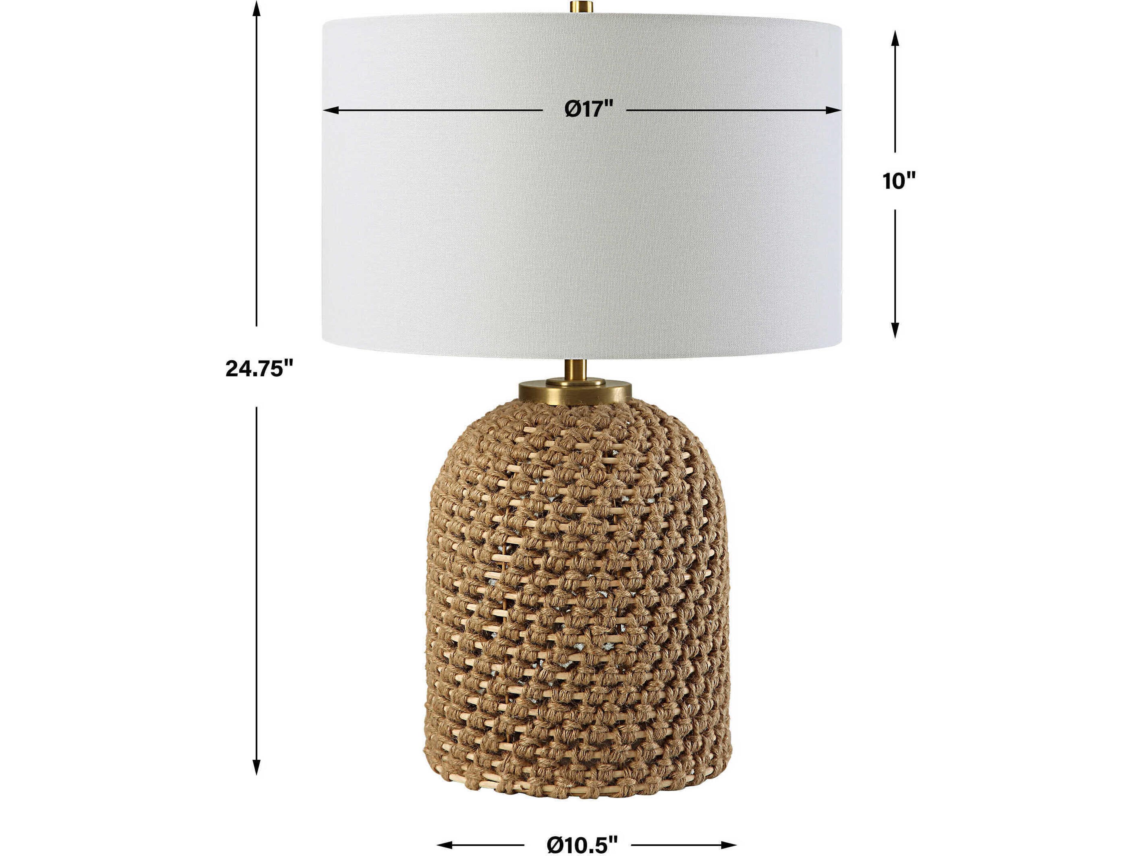 Uttermost Kendari Natural Round Drum Hardback Brown Table Lamp