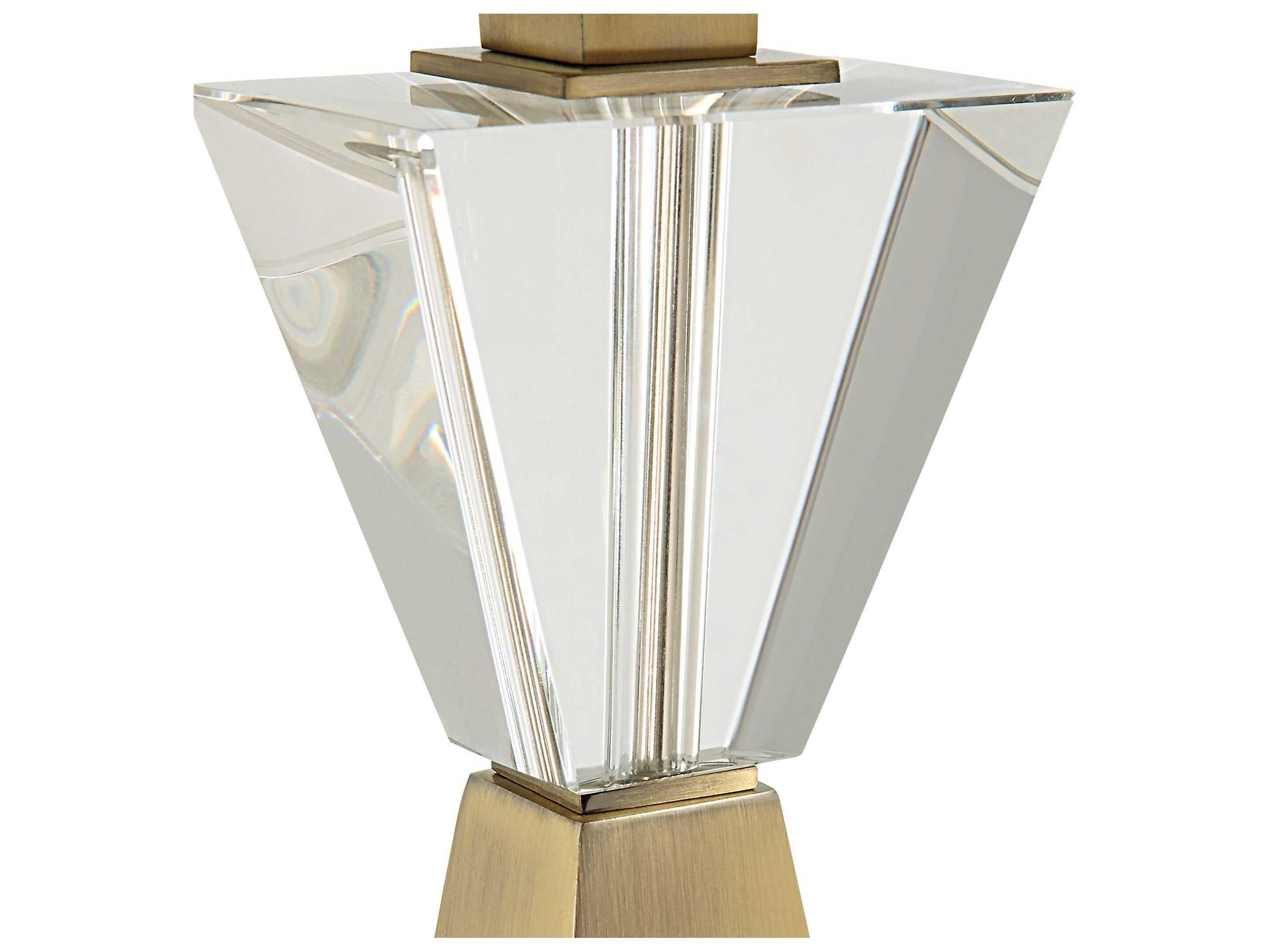 Uttermost Arete Antique Brass Rectangle Drum Shade Buffet Lamp