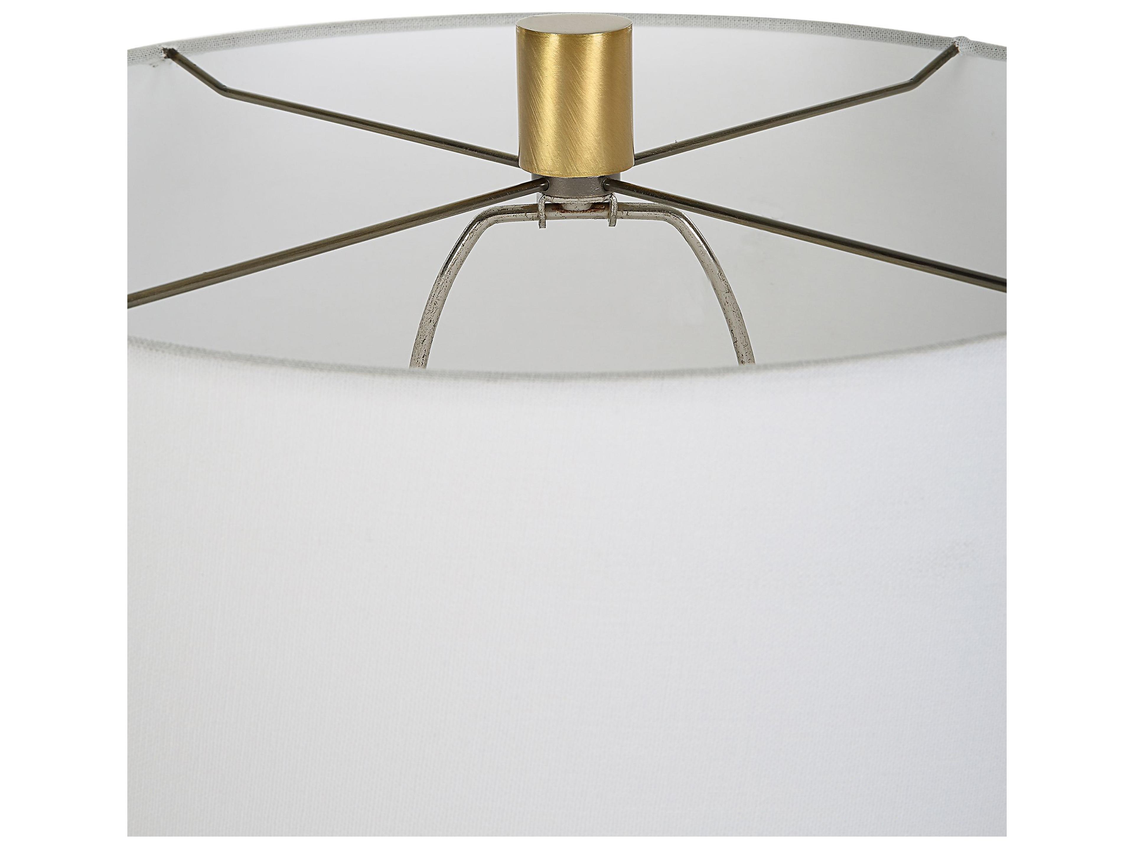 Uttermost Separate Rustic Black Round Hardback Shade Buffet Lamp