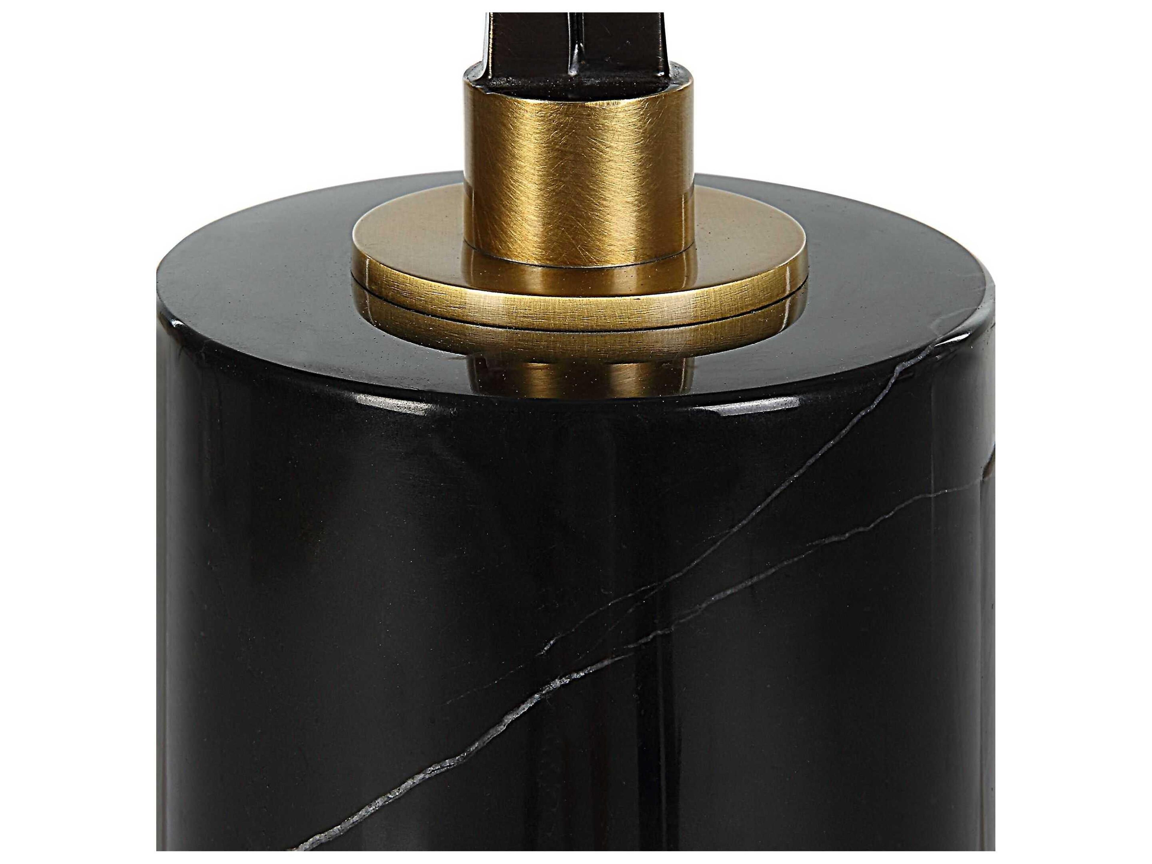 Uttermost Separate Rustic Black Round Hardback Shade Buffet Lamp