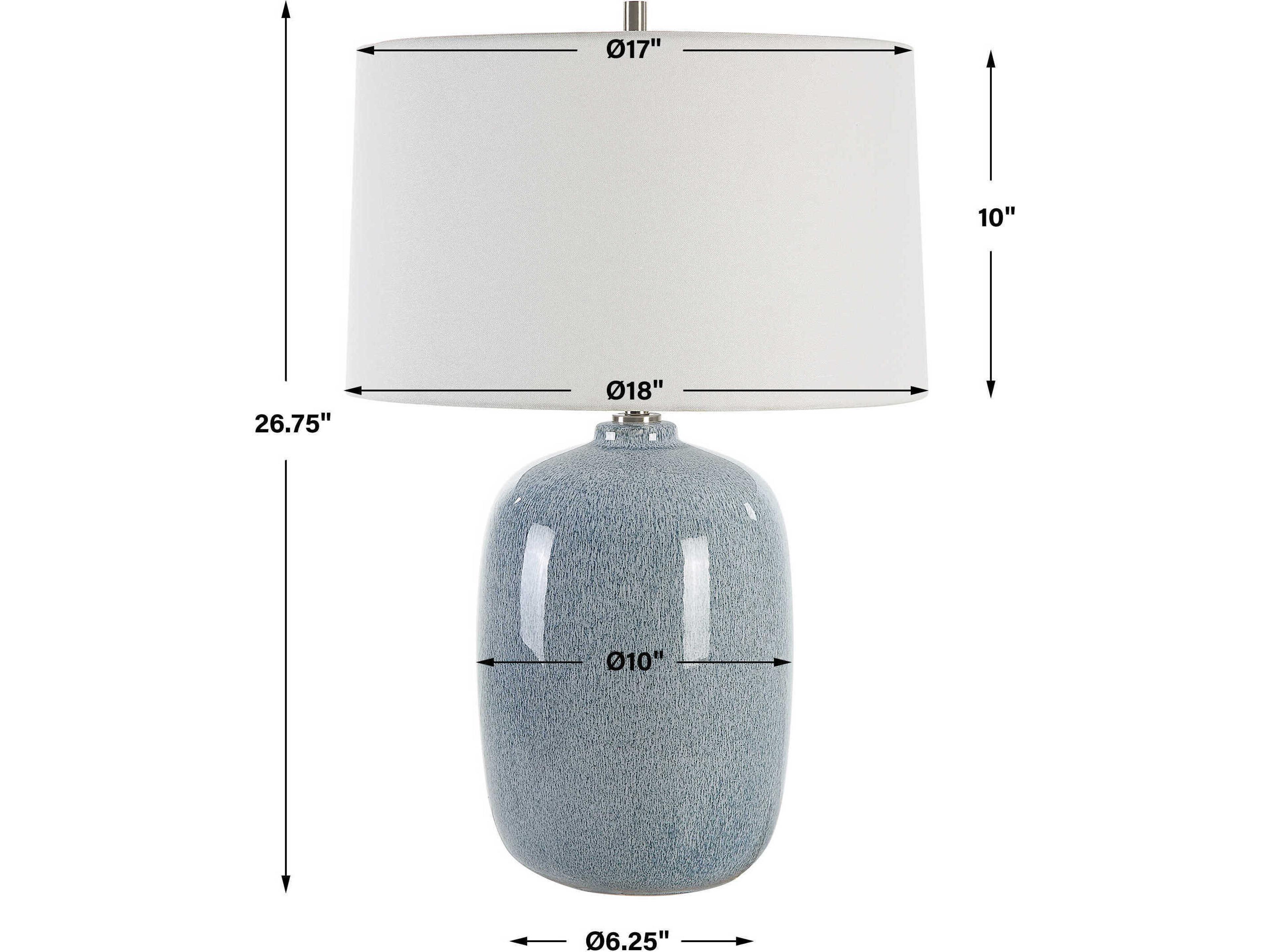 Uttermost Jubilee Sky Blue Round Hardback Shade Buffet Lamp