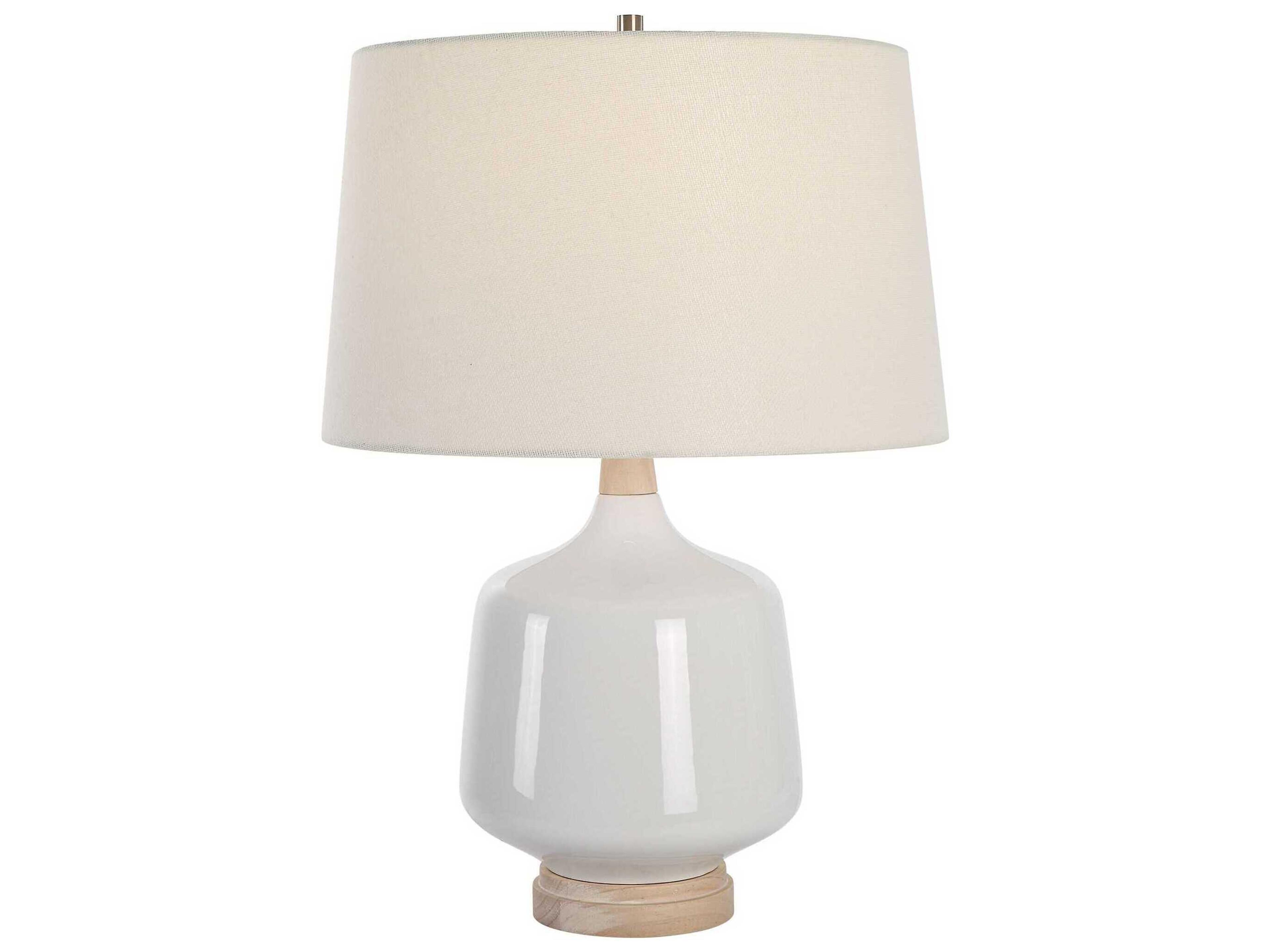 Opal White Round Hardback Shade Table Lamp