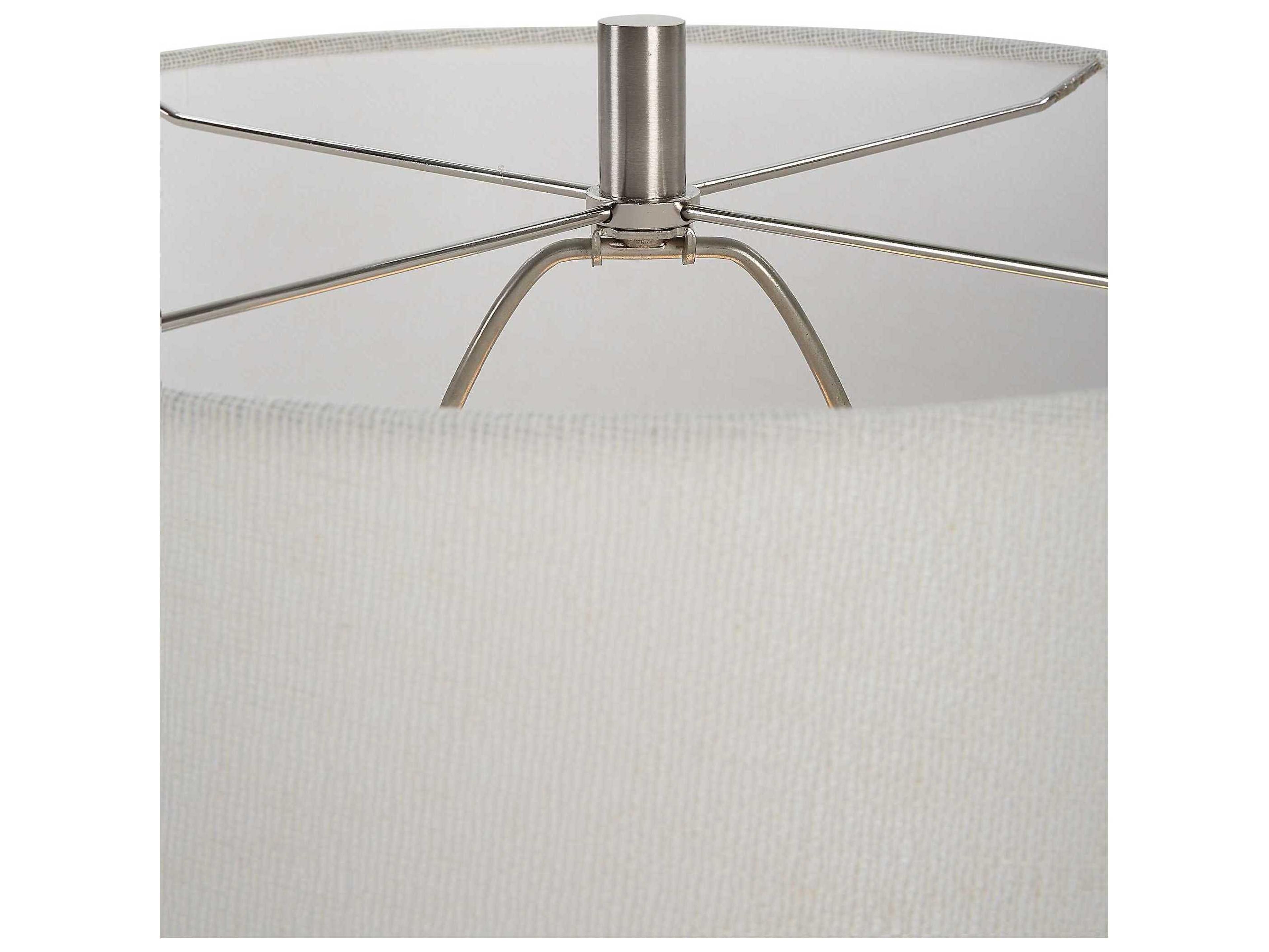 Uttermost Opal White Round Hardback Shade Table Lamp
