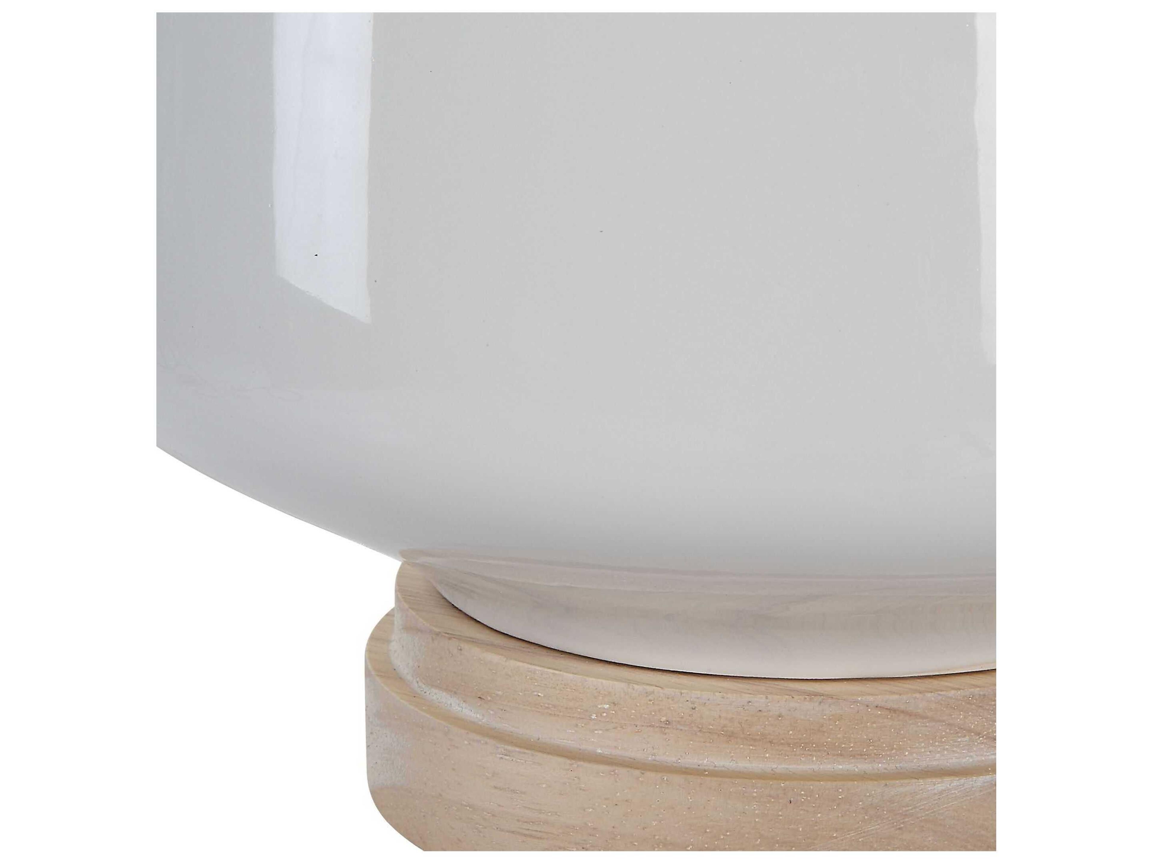 Uttermost Opal White Round Hardback Shade Table Lamp