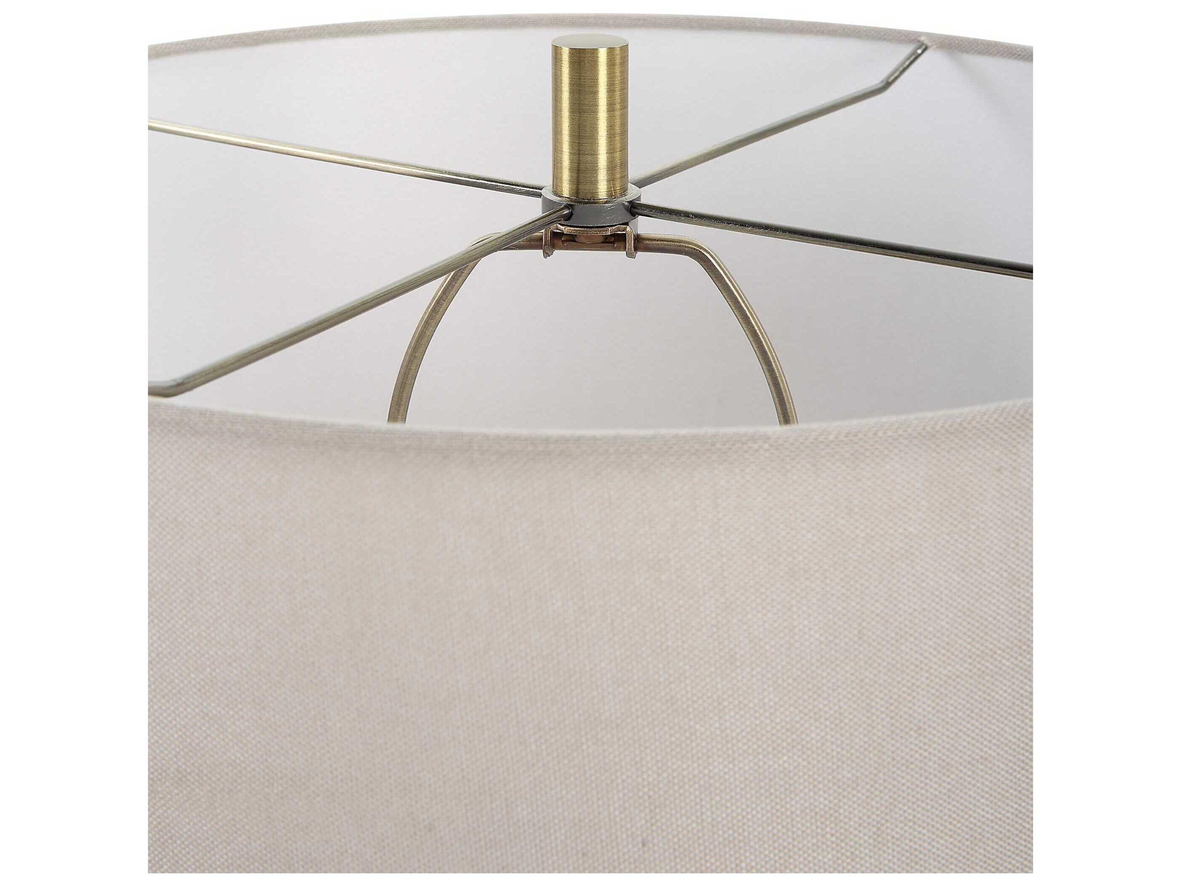 Uttermost Gorda Bronze Round Drum Hardback Shade Table Lamp