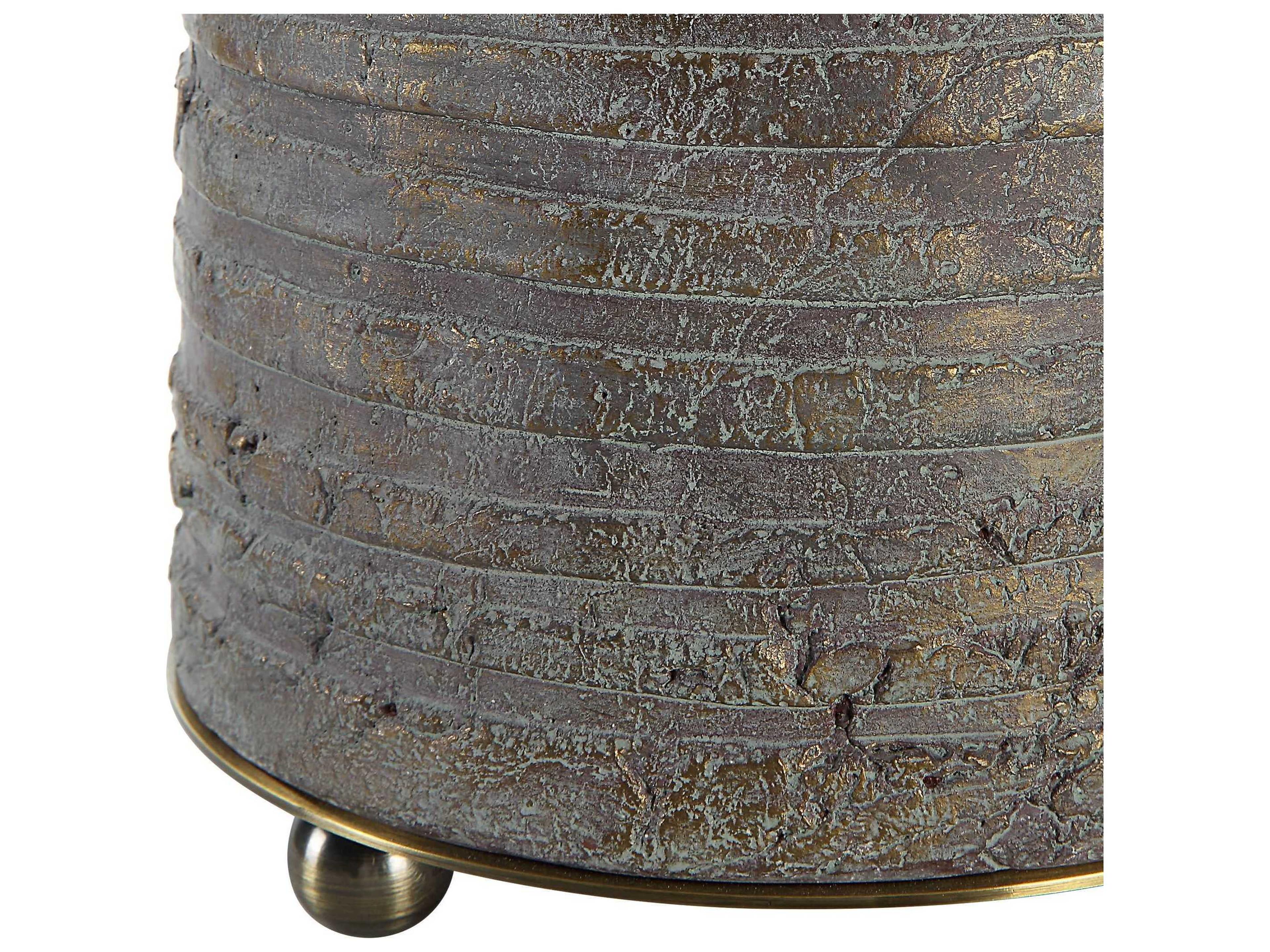 Uttermost Gorda Bronze Round Drum Hardback Shade Table Lamp