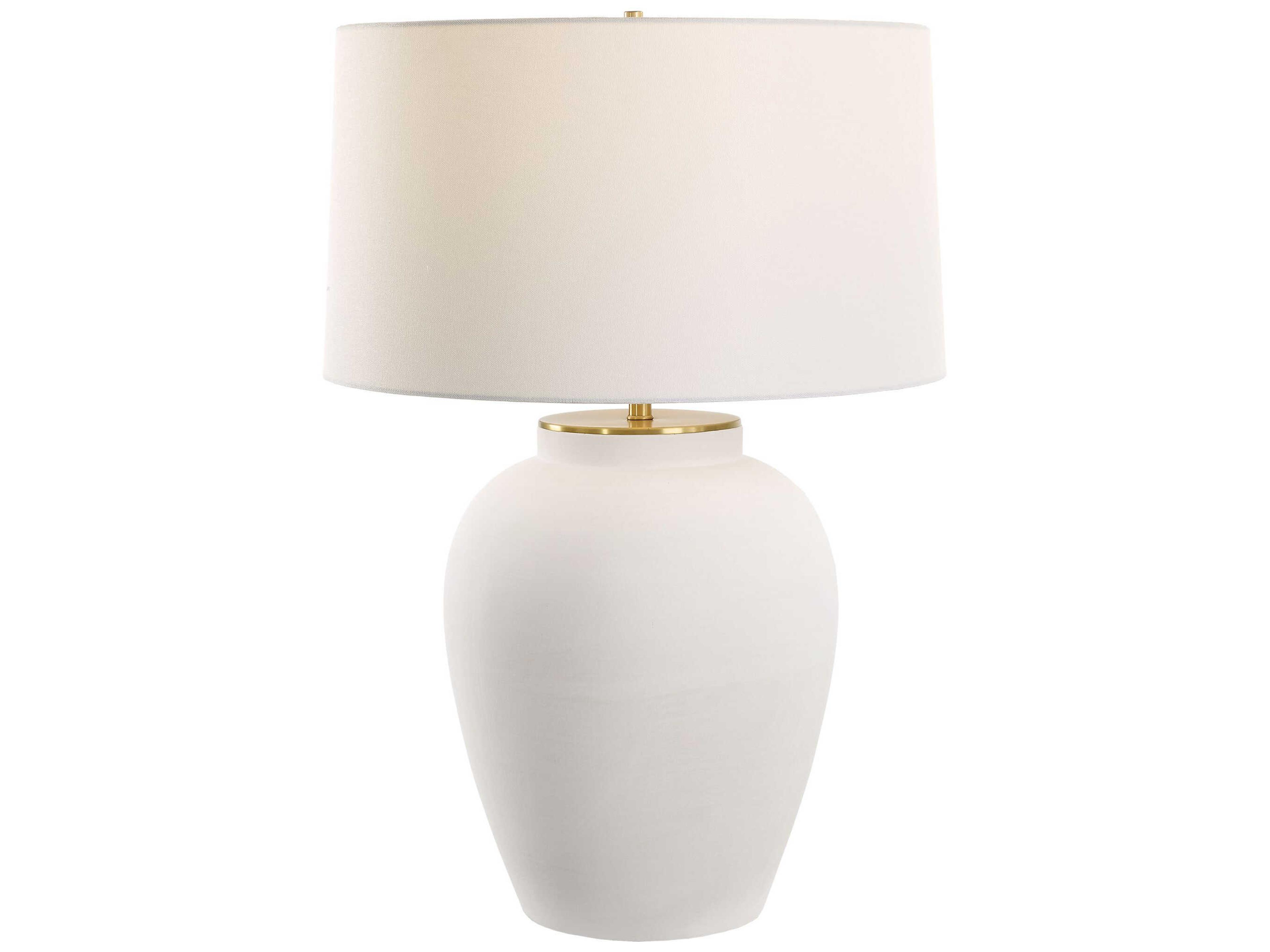 Adelaide Chalk White Round Hardback Buffet Lamp