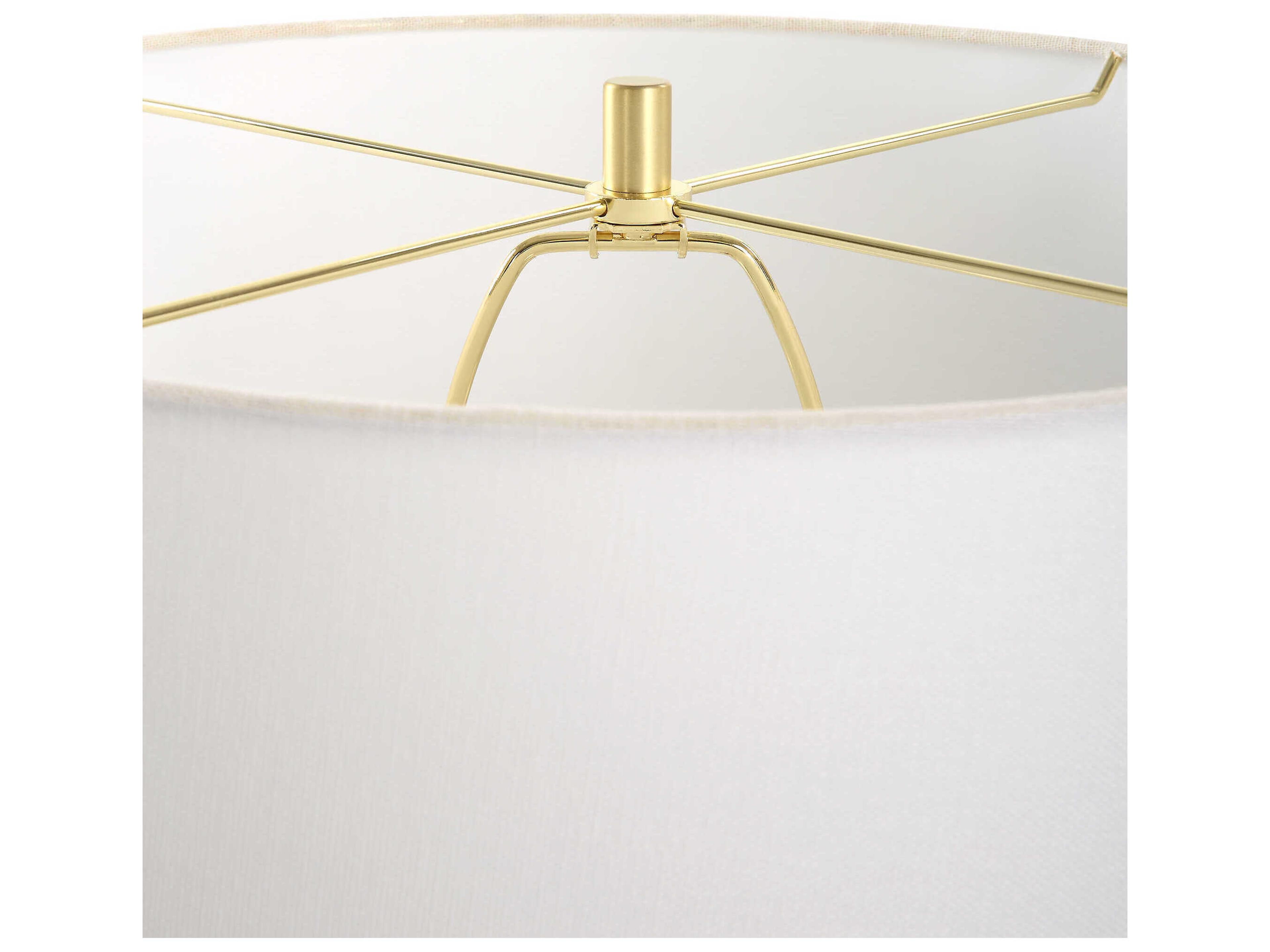 Uttermost In Bloom Chalk White Round Drum Hardback Buffet Lamp