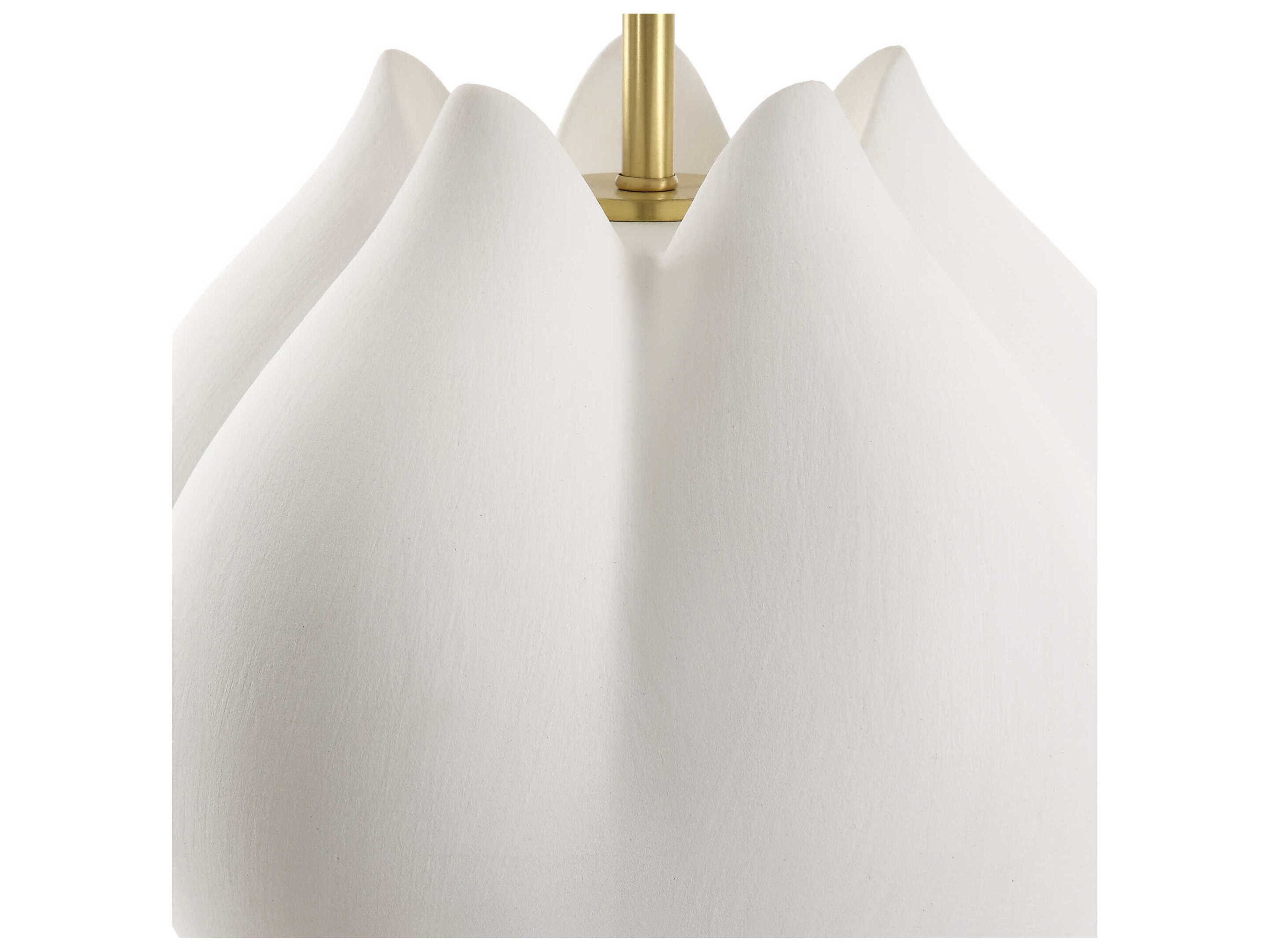 Uttermost In Bloom Chalk White Round Drum Hardback Buffet Lamp