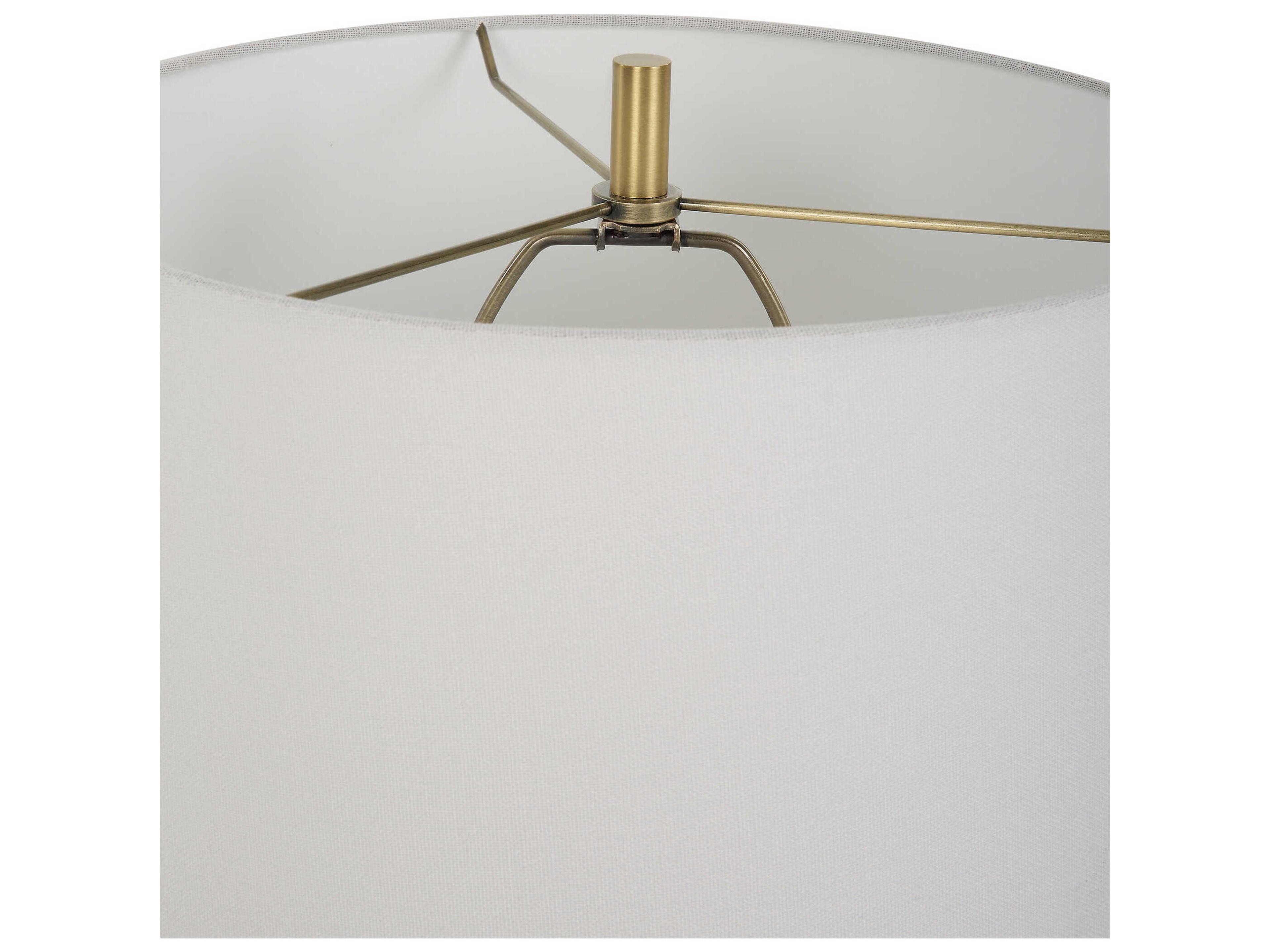 Uttermost Helena Chalk White Round Drum Hardback Buffet Lamp
