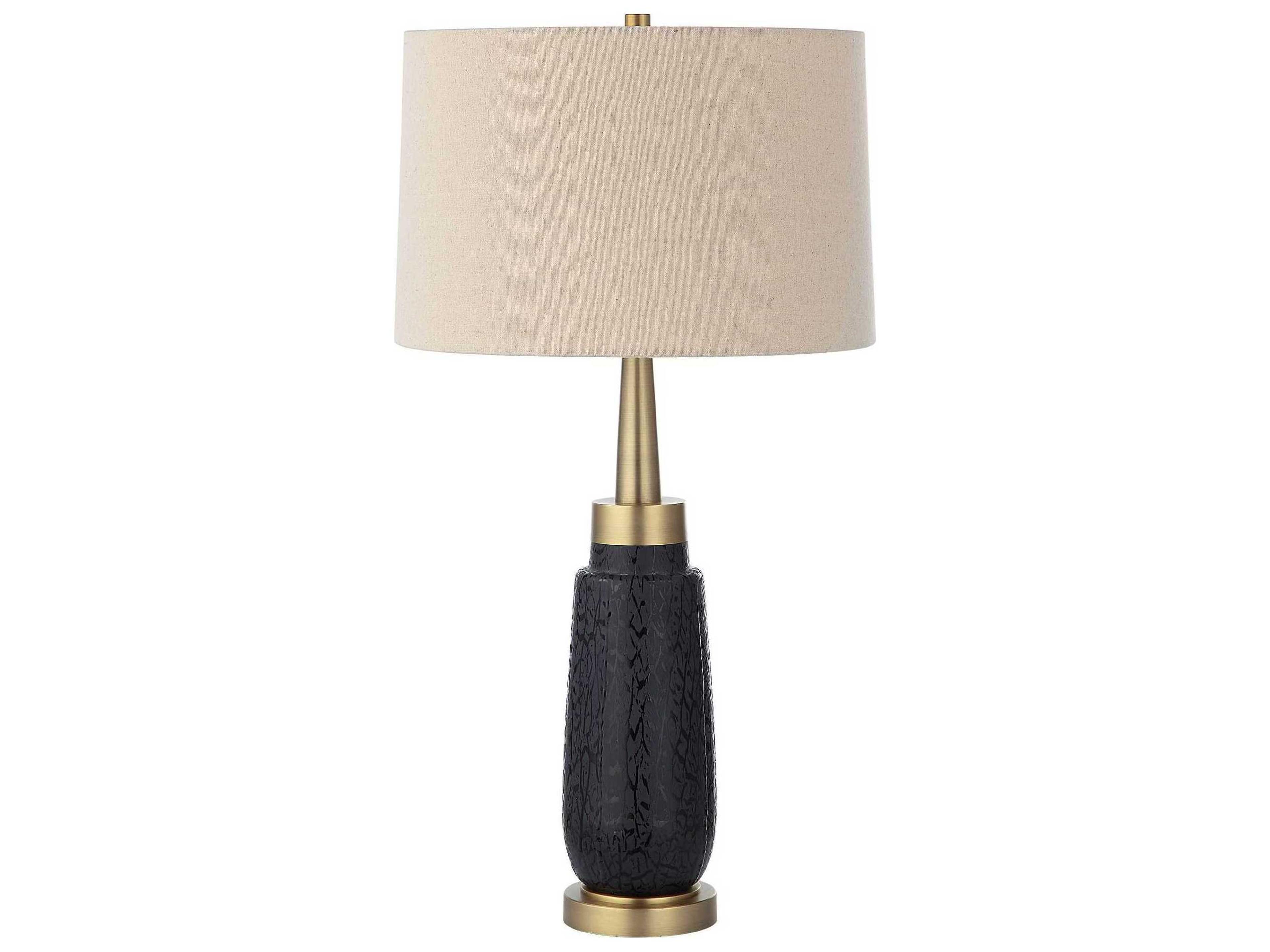 Uttermost Spyglass Matte Black Round Drum Hardback Buffet Lamp