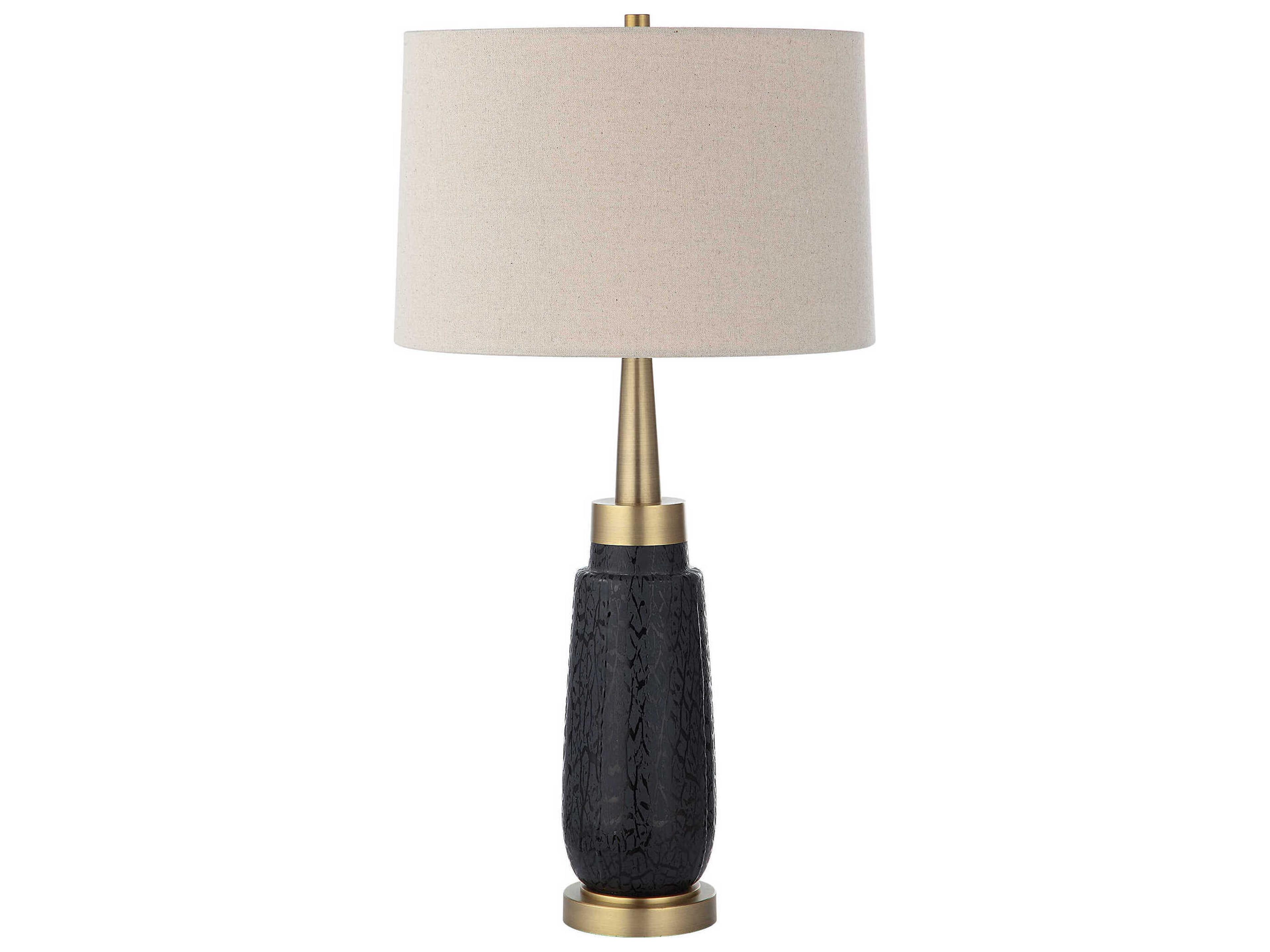 Uttermost Spyglass Matte Black Round Drum Hardback Buffet Lamp