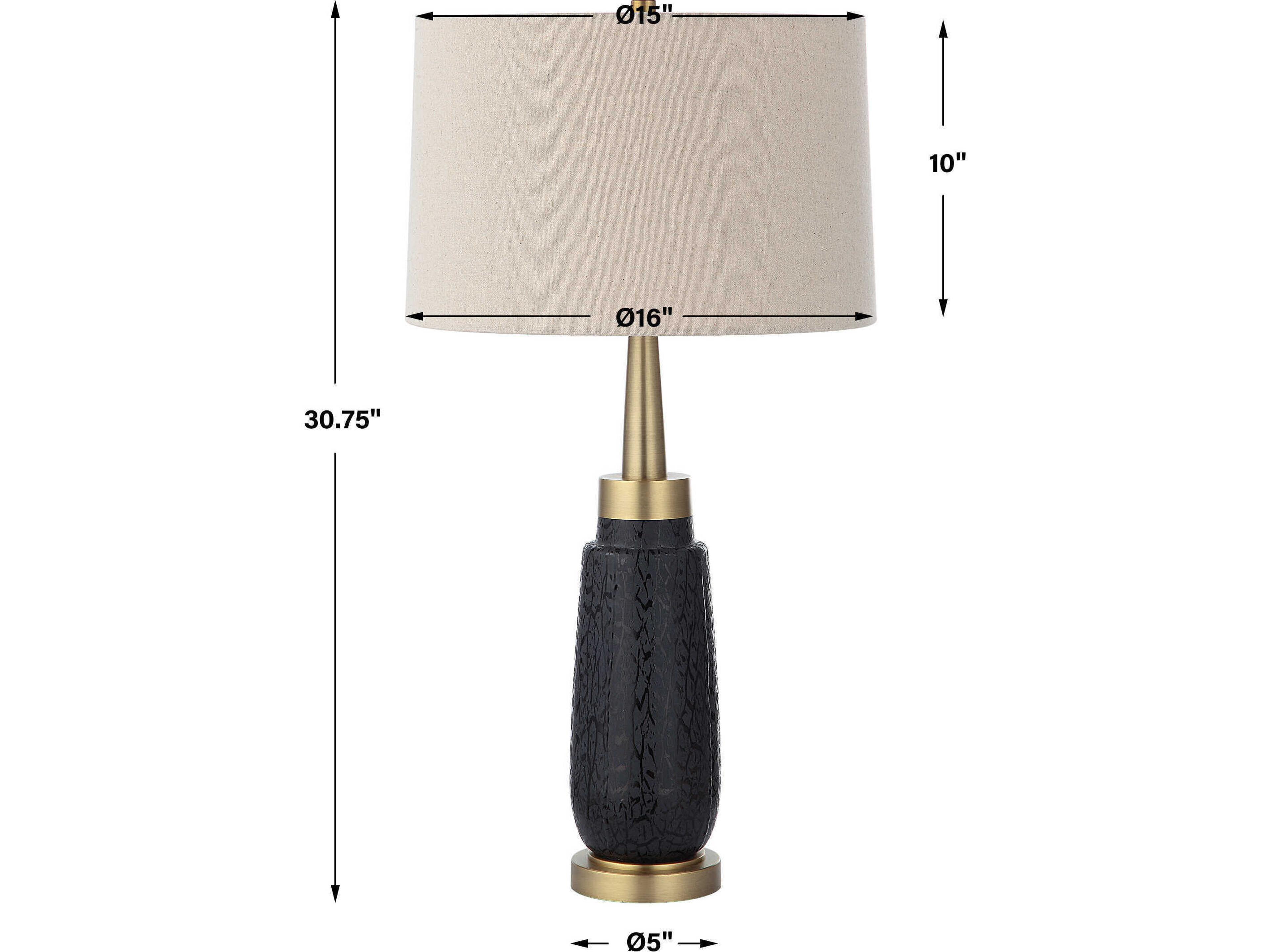 Uttermost Spyglass Matte Black Round Drum Hardback Buffet Lamp