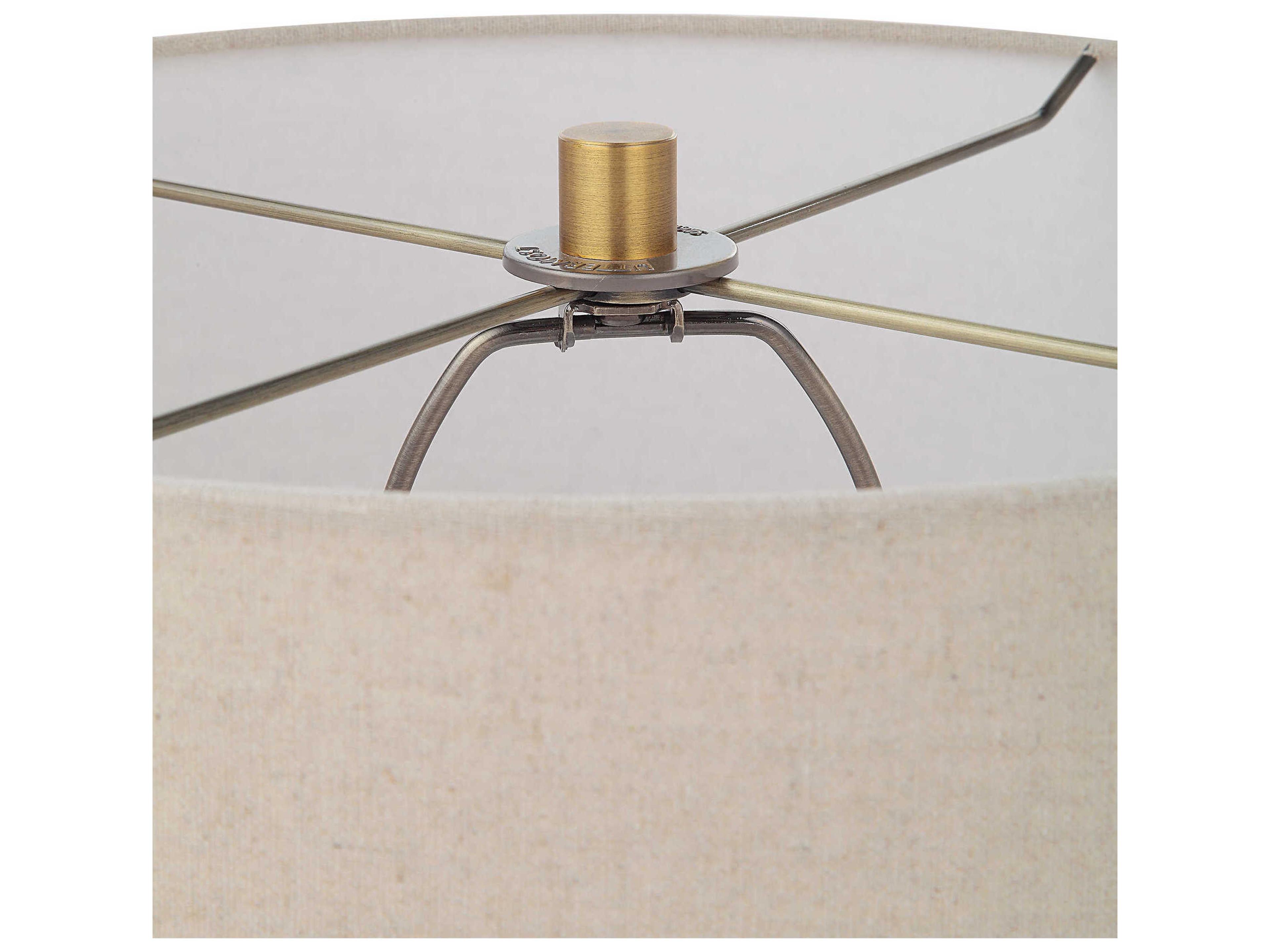 Uttermost Spyglass Matte Black Round Drum Hardback Buffet Lamp