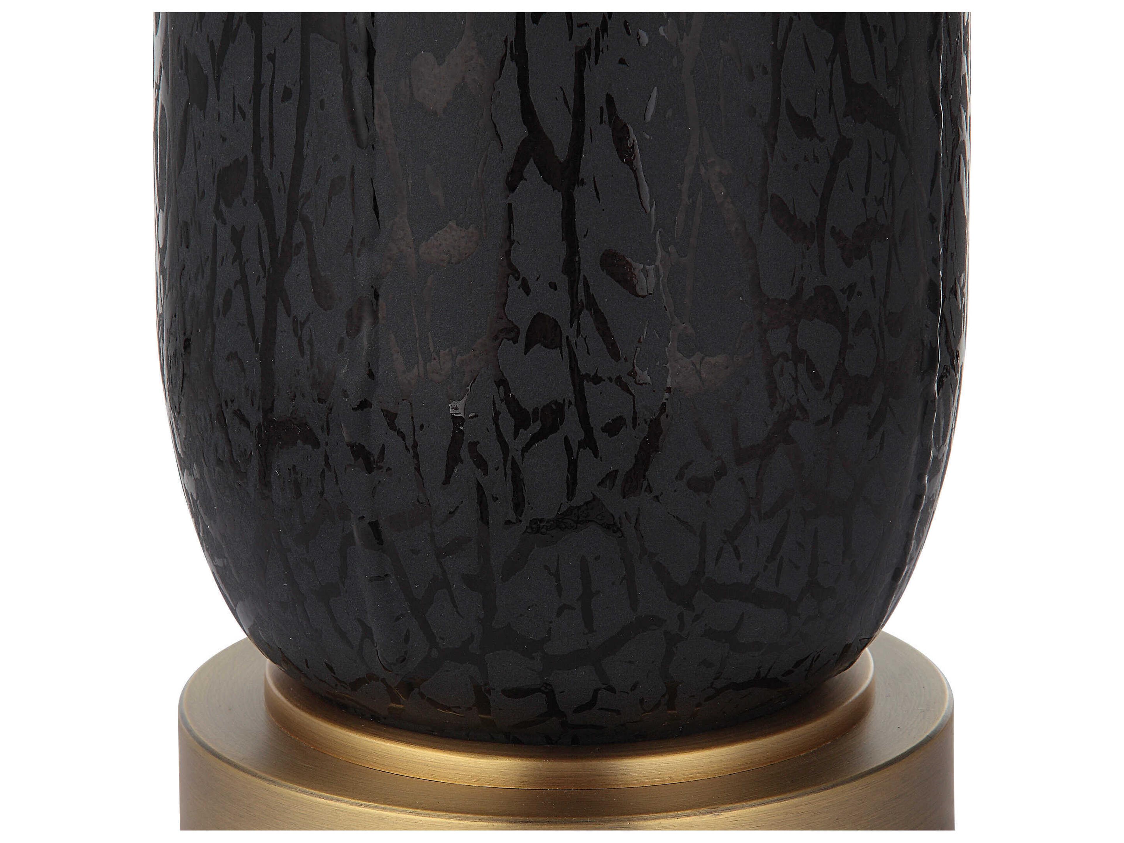 Uttermost Spyglass Matte Black Round Drum Hardback Buffet Lamp