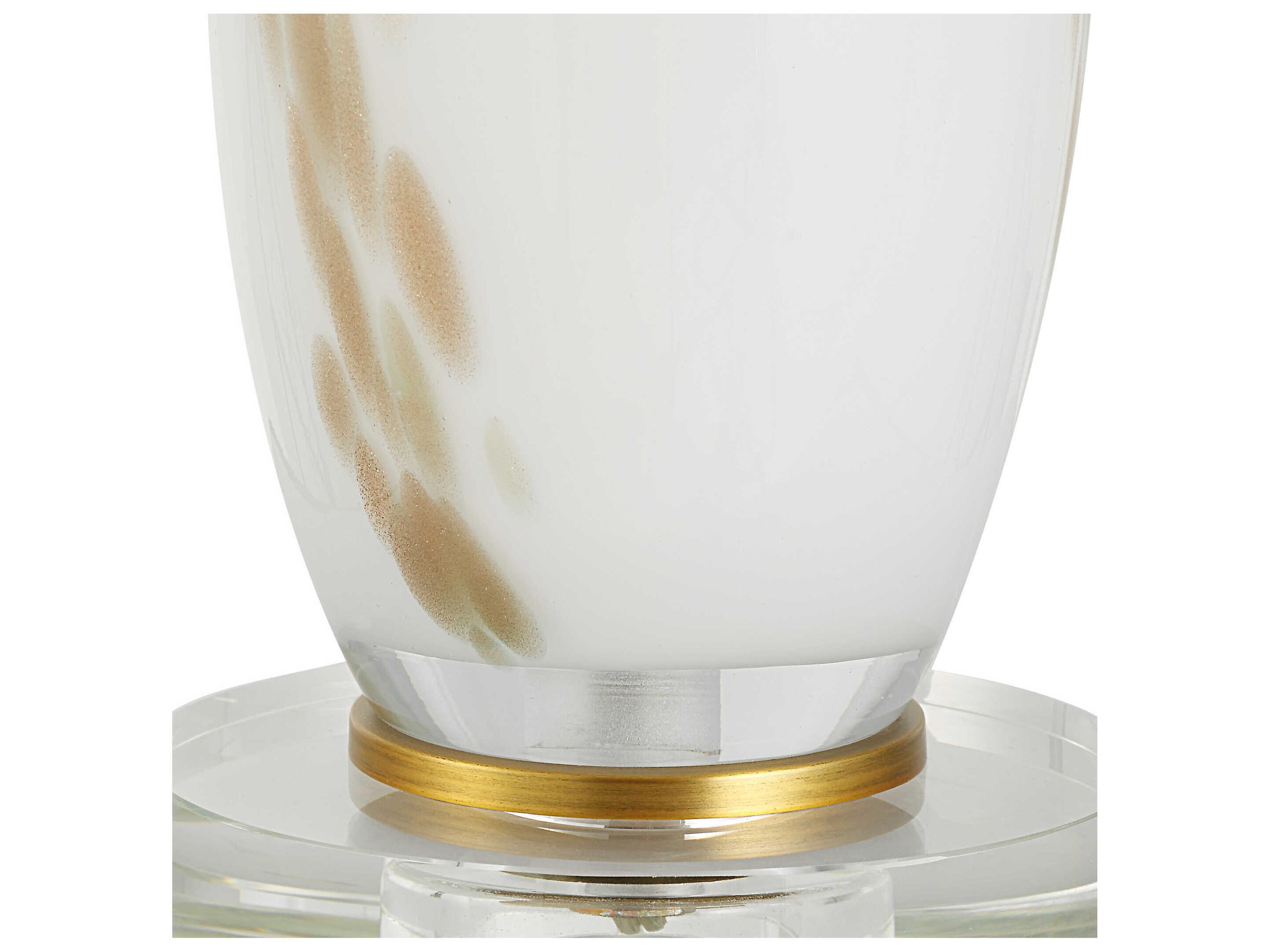 Uttermost Lyra White Metallic Gold Round Drum Hardback Buffet Lamp