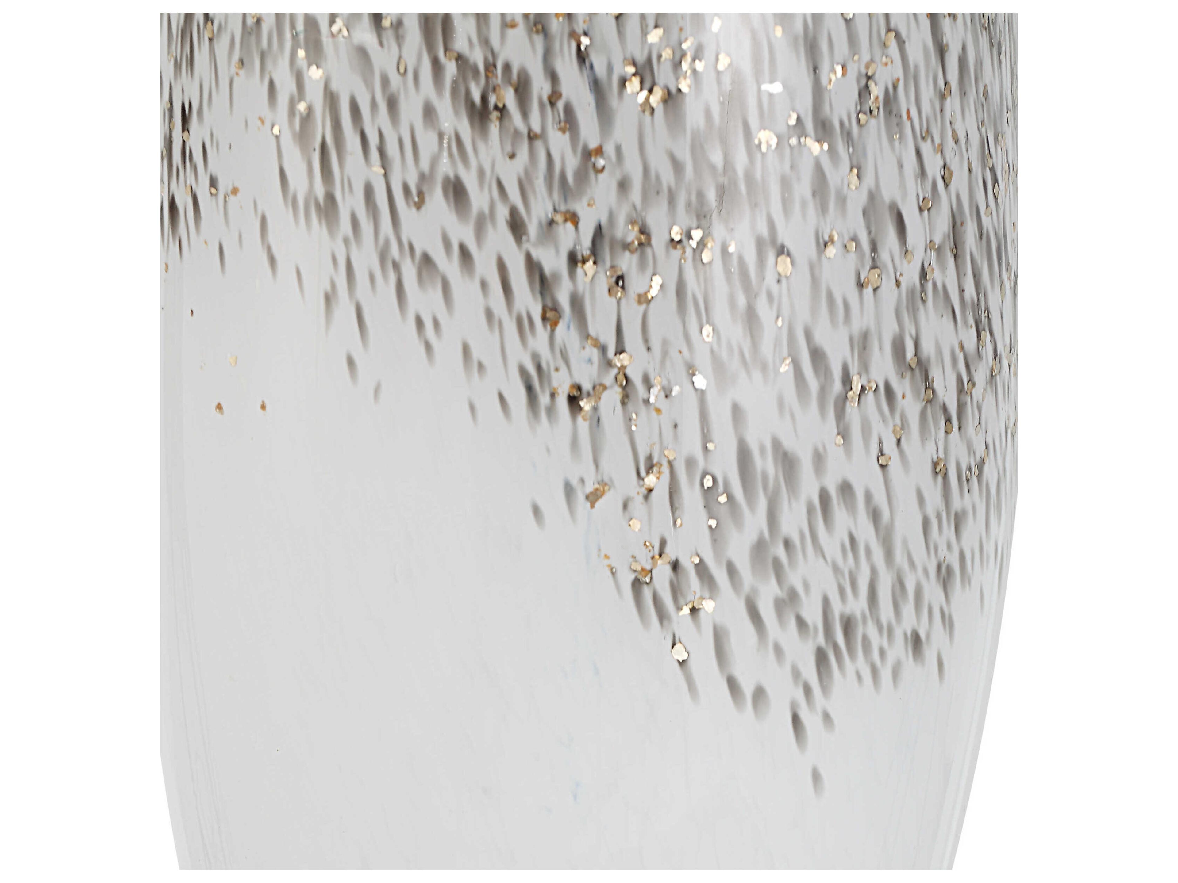 Uttermost Quinn White Mottled Gray Round Drum Hardback Buffet Lamp