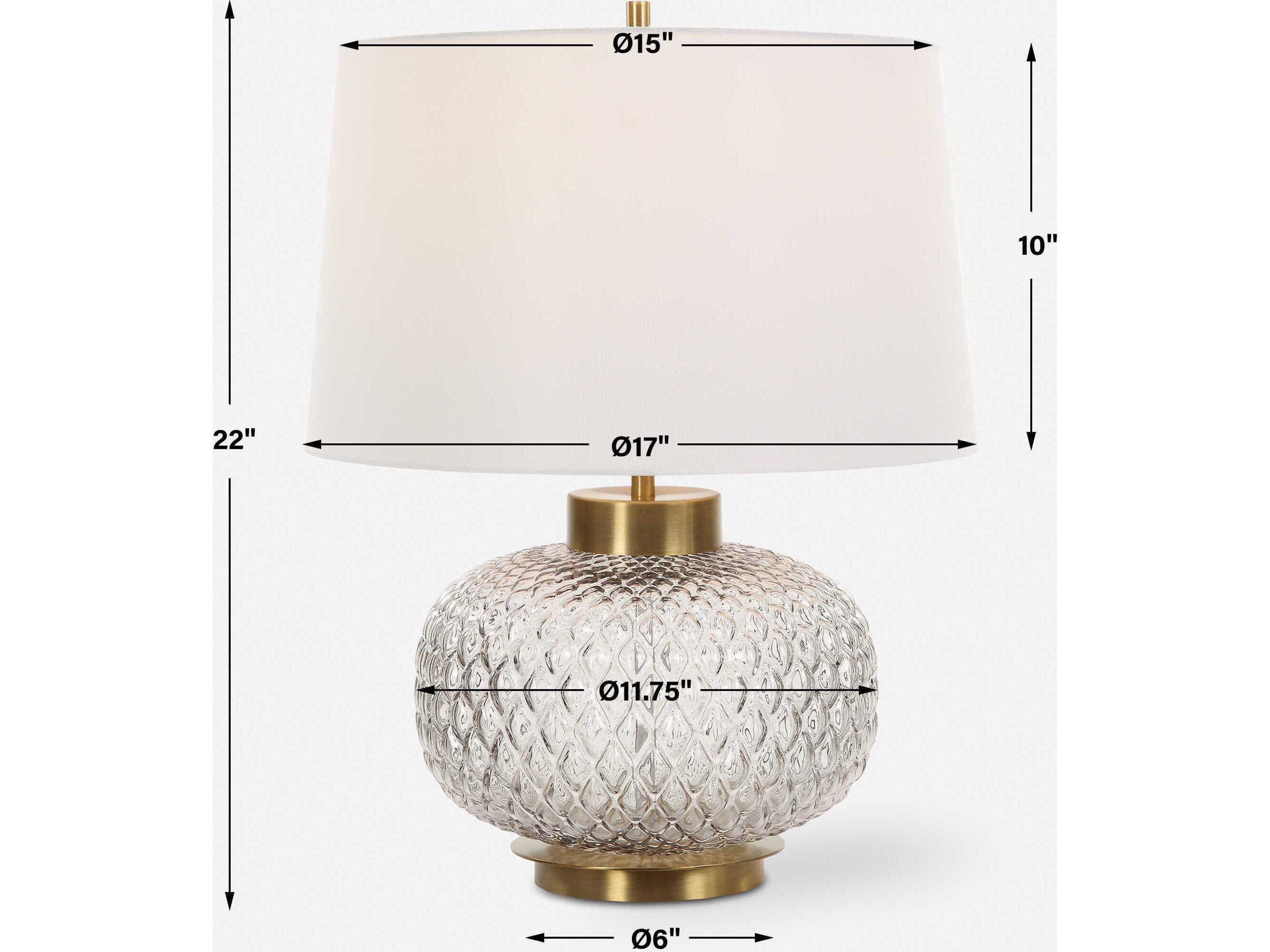 Uttermost Estelle Round Drum Hardback Gray Table Lamp