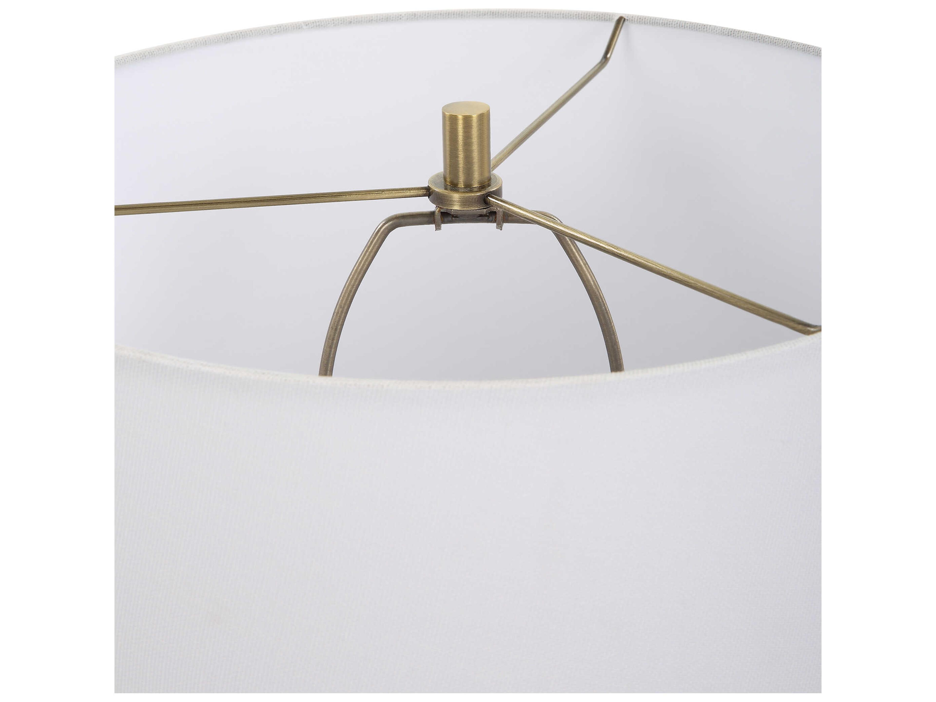 Uttermost Brielle Polished Black Round Drum Hardback Buffet Lamp