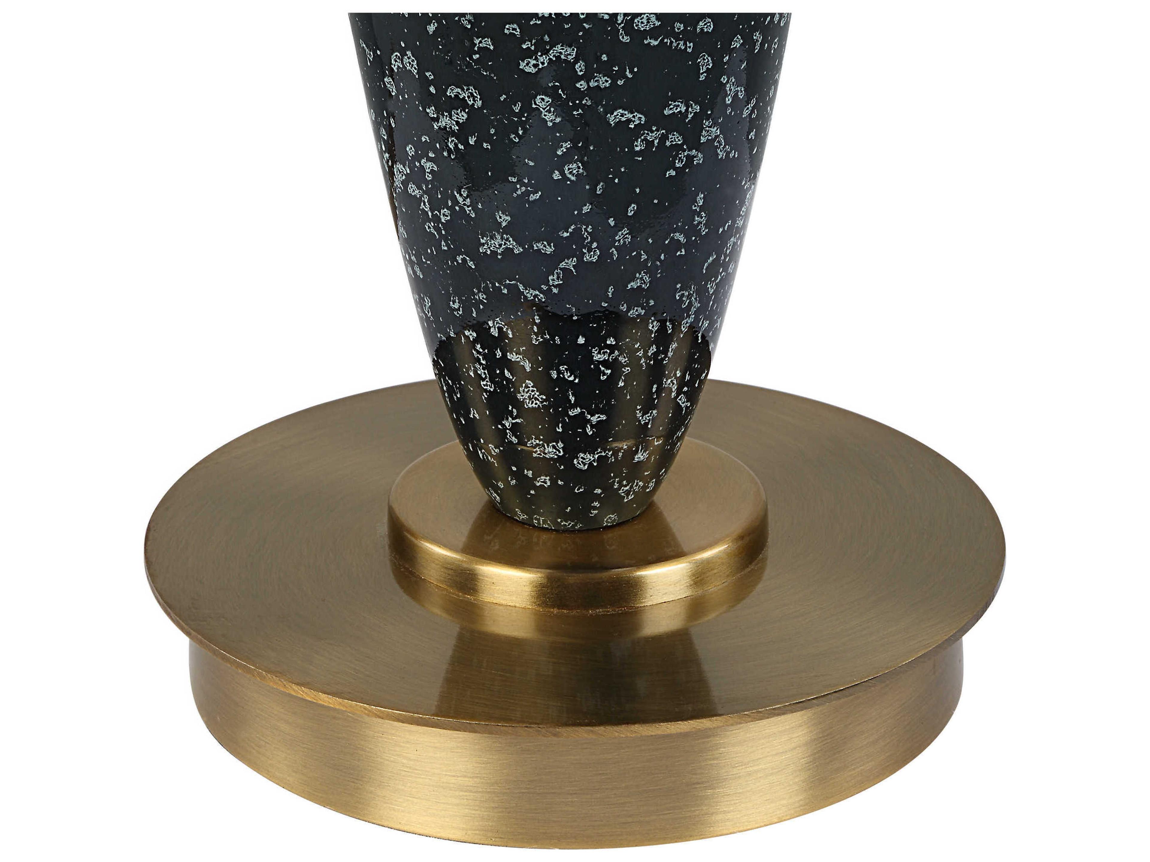 Uttermost Remy Polished Black Round Drum Hardback Buffet Lamp