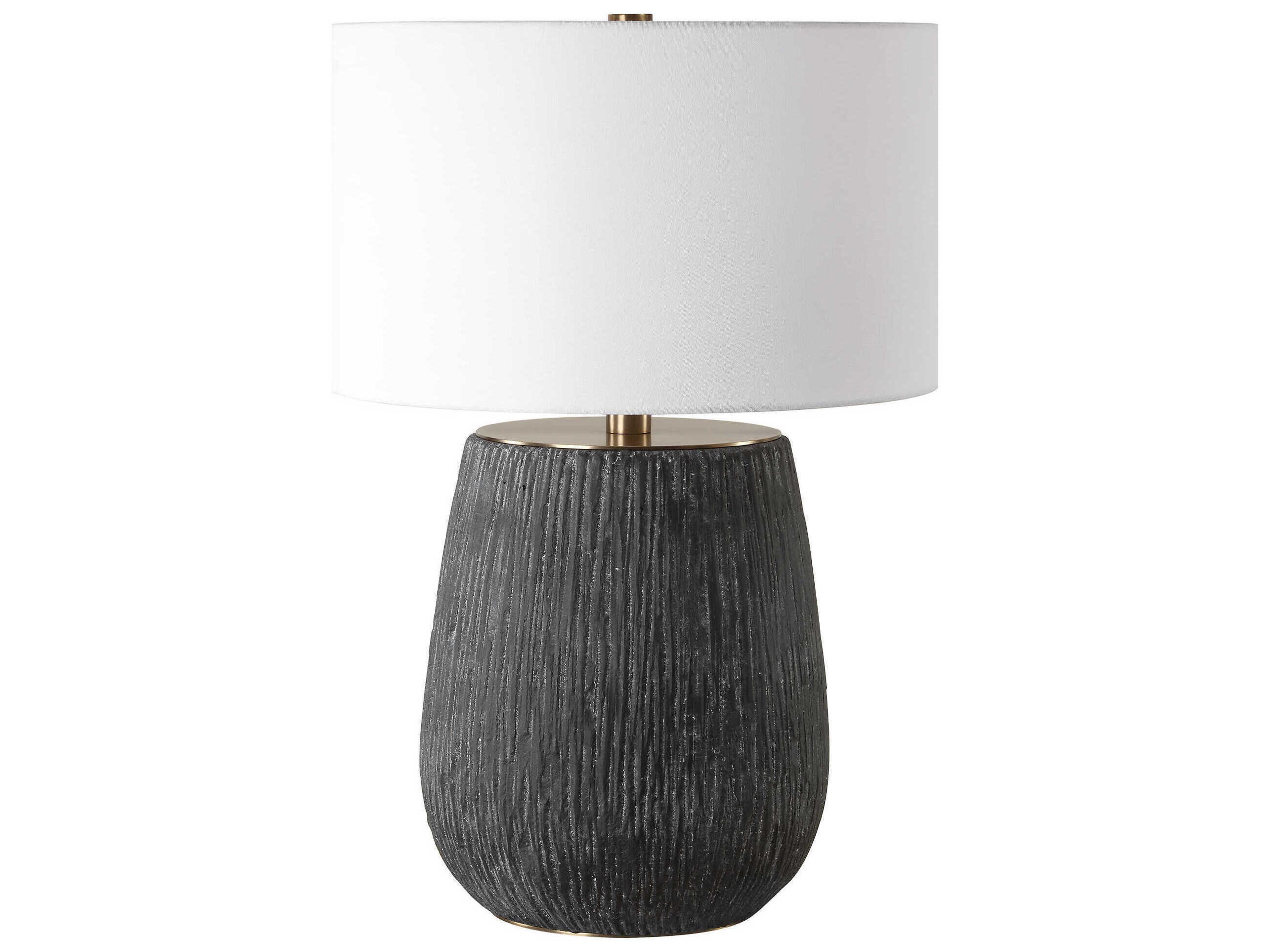 Uttermost Americana Aged Black Round Hardback Buffet Lamp