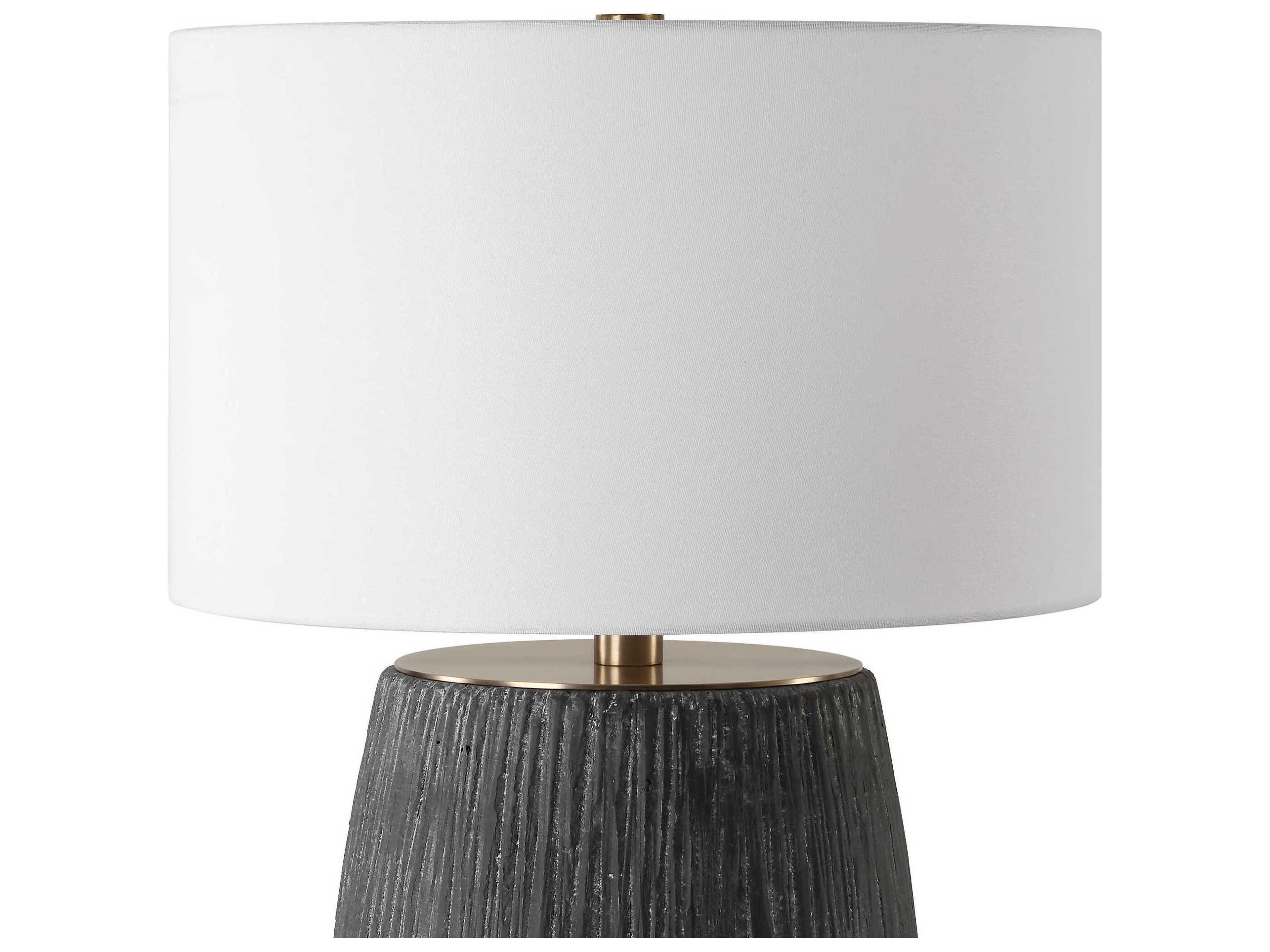 Uttermost Americana Aged Black Round Hardback Buffet Lamp