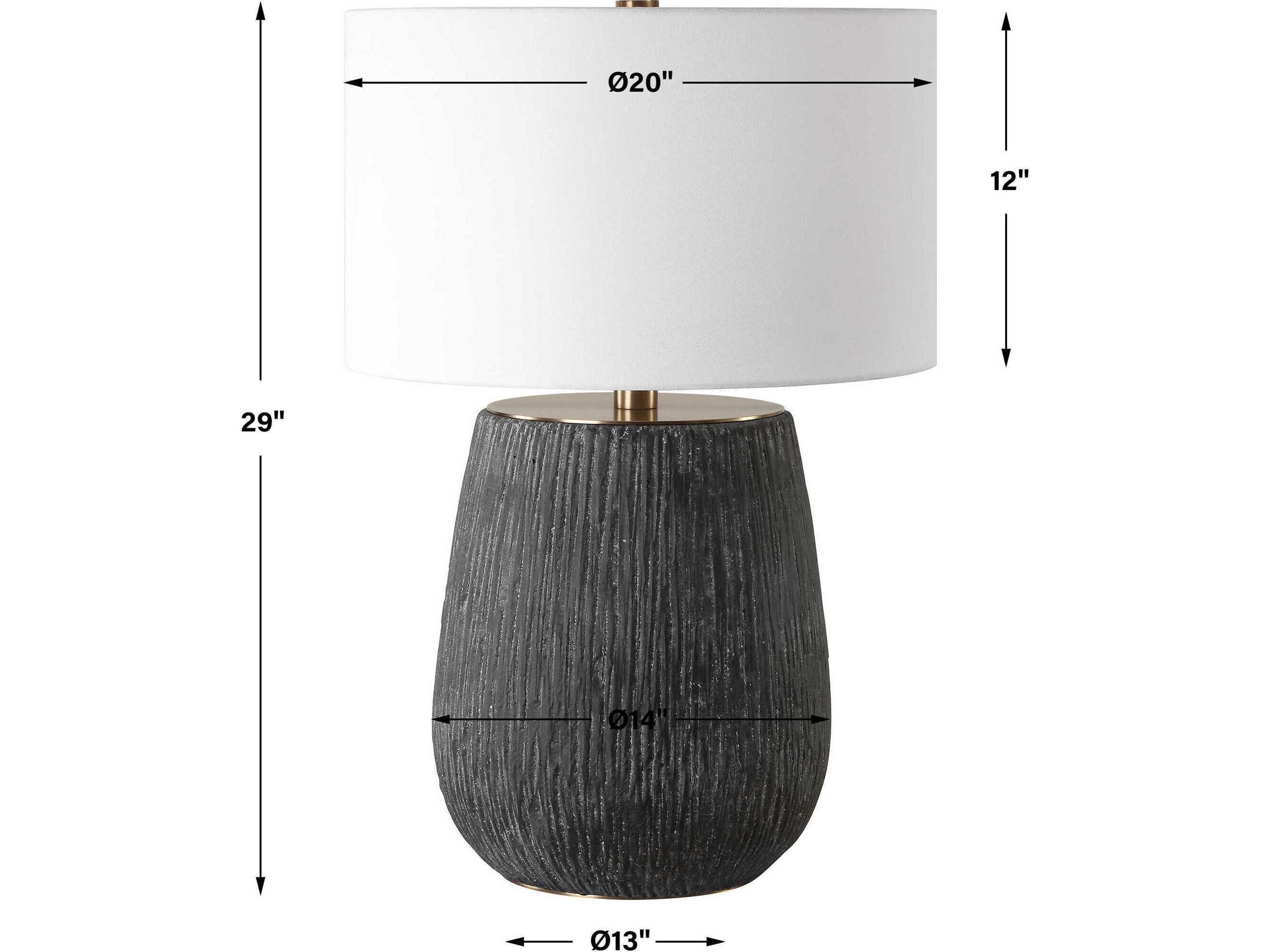 Uttermost Americana Aged Black Round Hardback Buffet Lamp