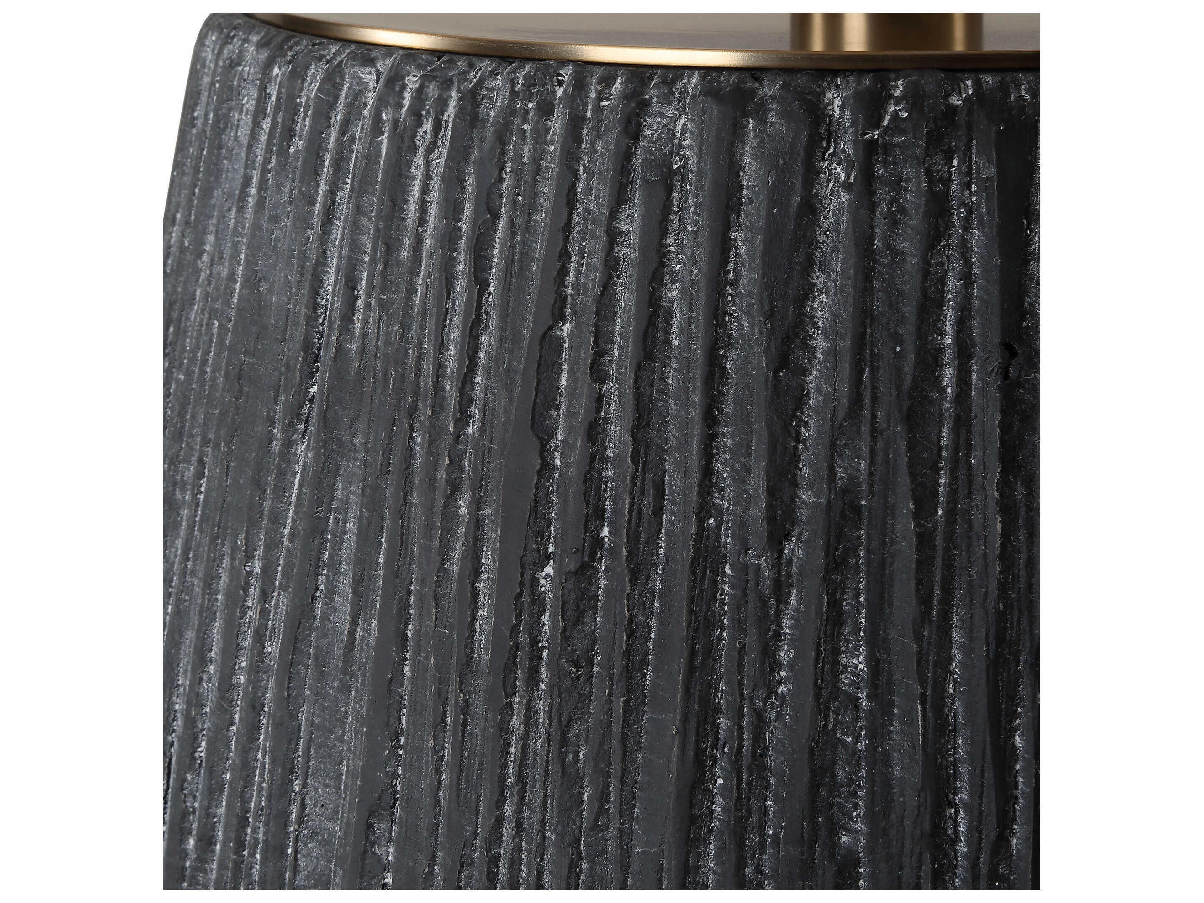 Uttermost Americana Aged Black Round Hardback Buffet Lamp