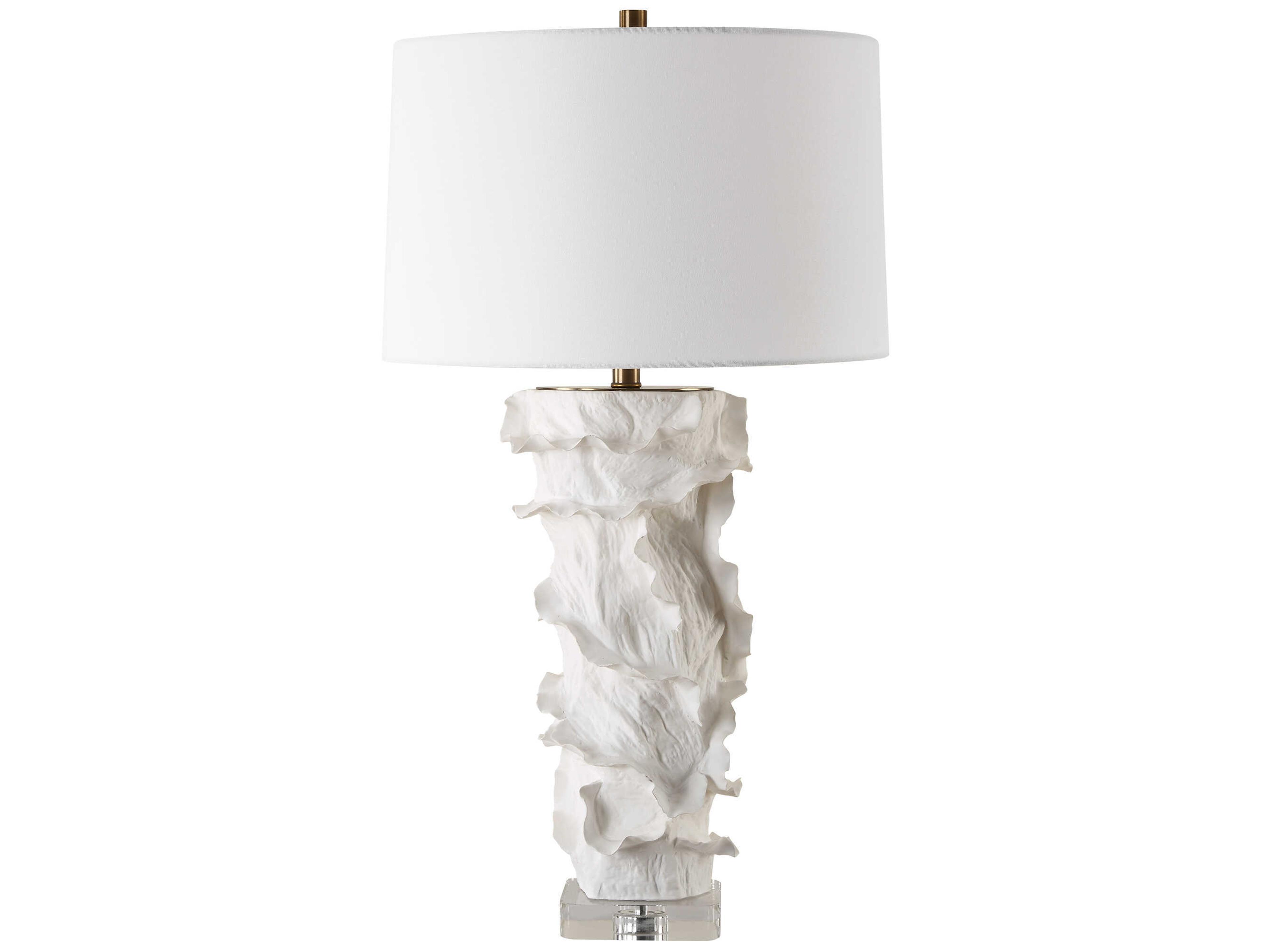 Wisp Satin White Round Hardback Buffet Lamp