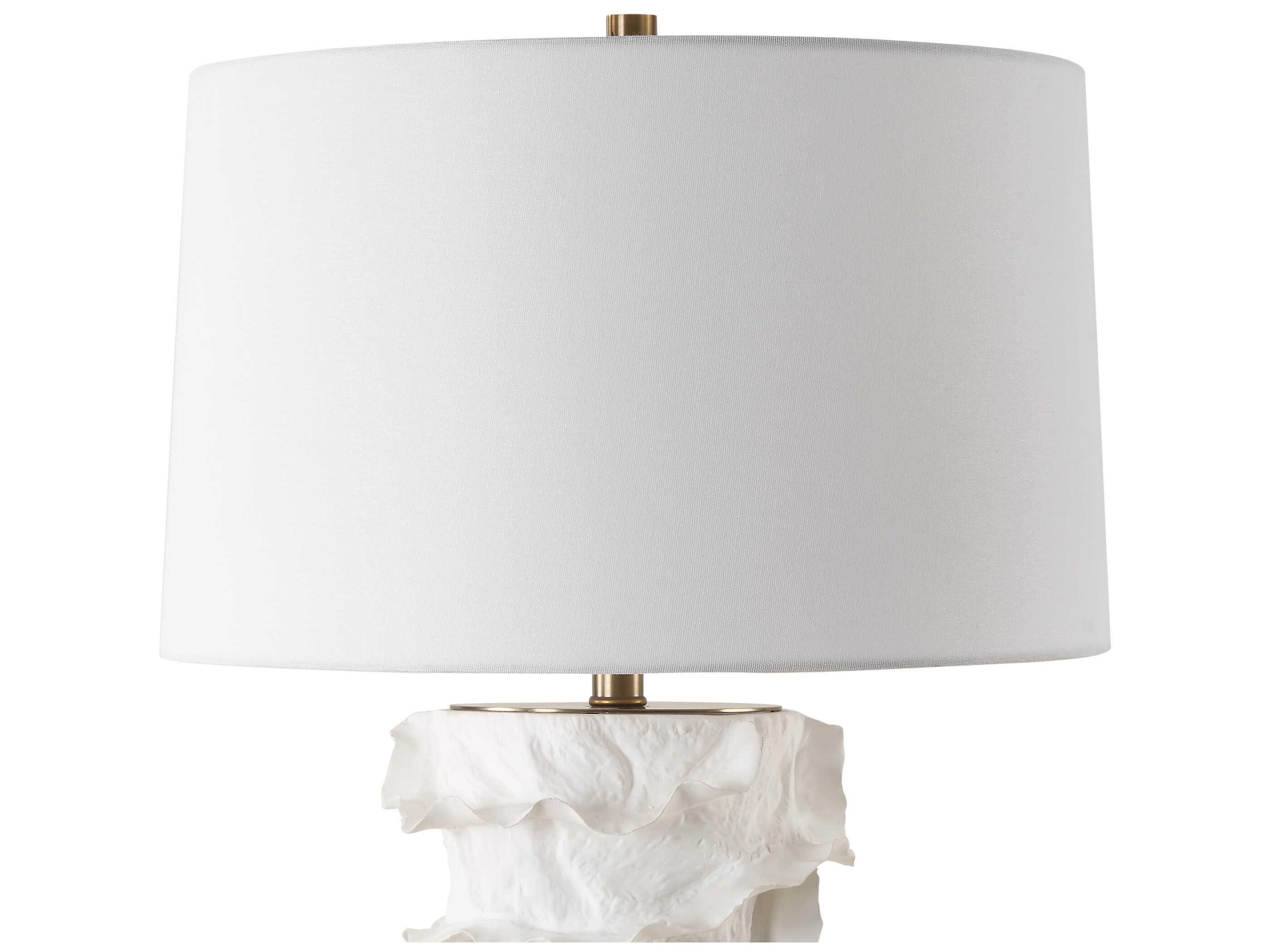 Uttermost Wisp Satin White Round Hardback Buffet Lamp