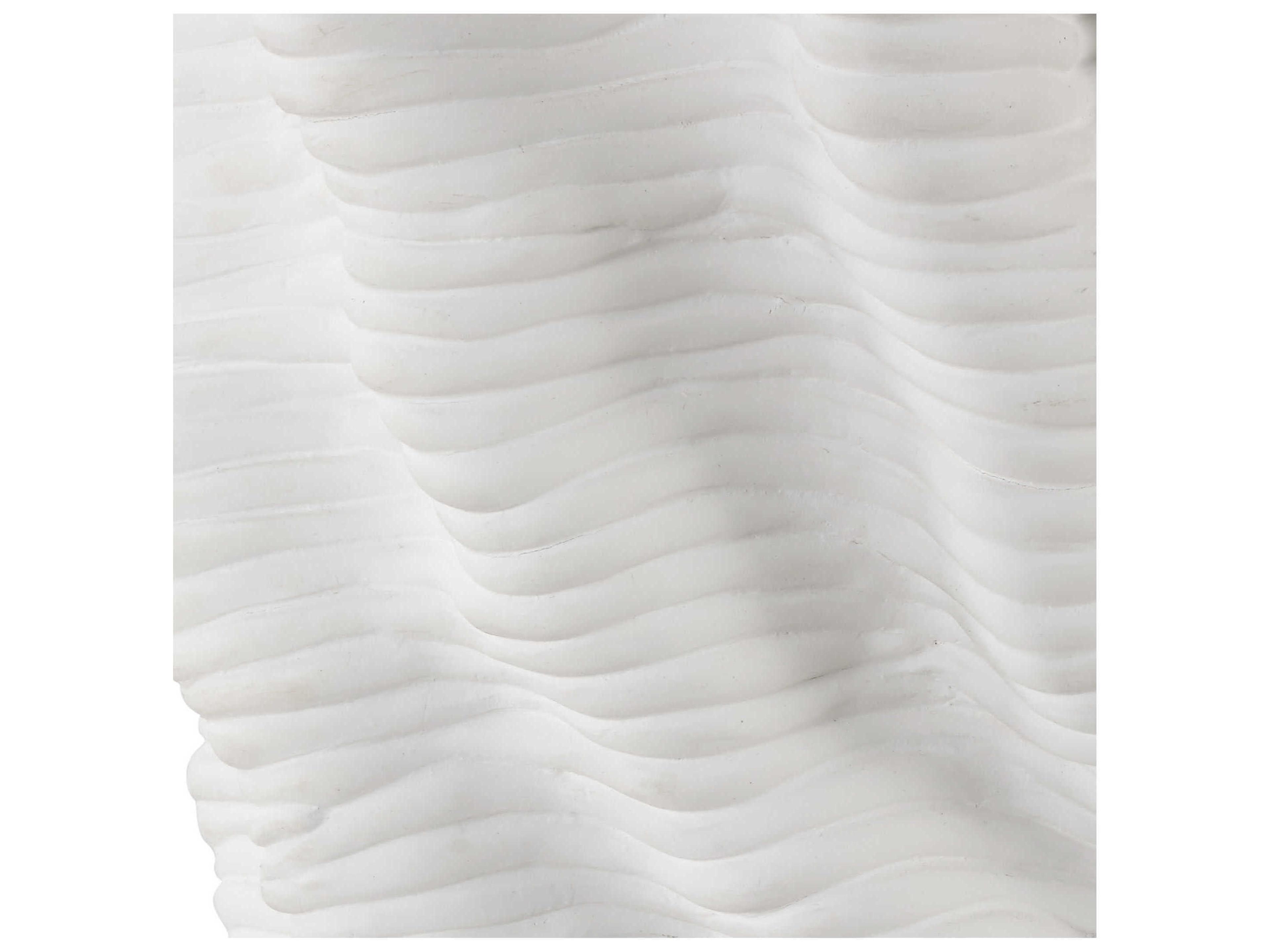 Uttermost Stratified Matte White Round Hardback Buffet Lamp