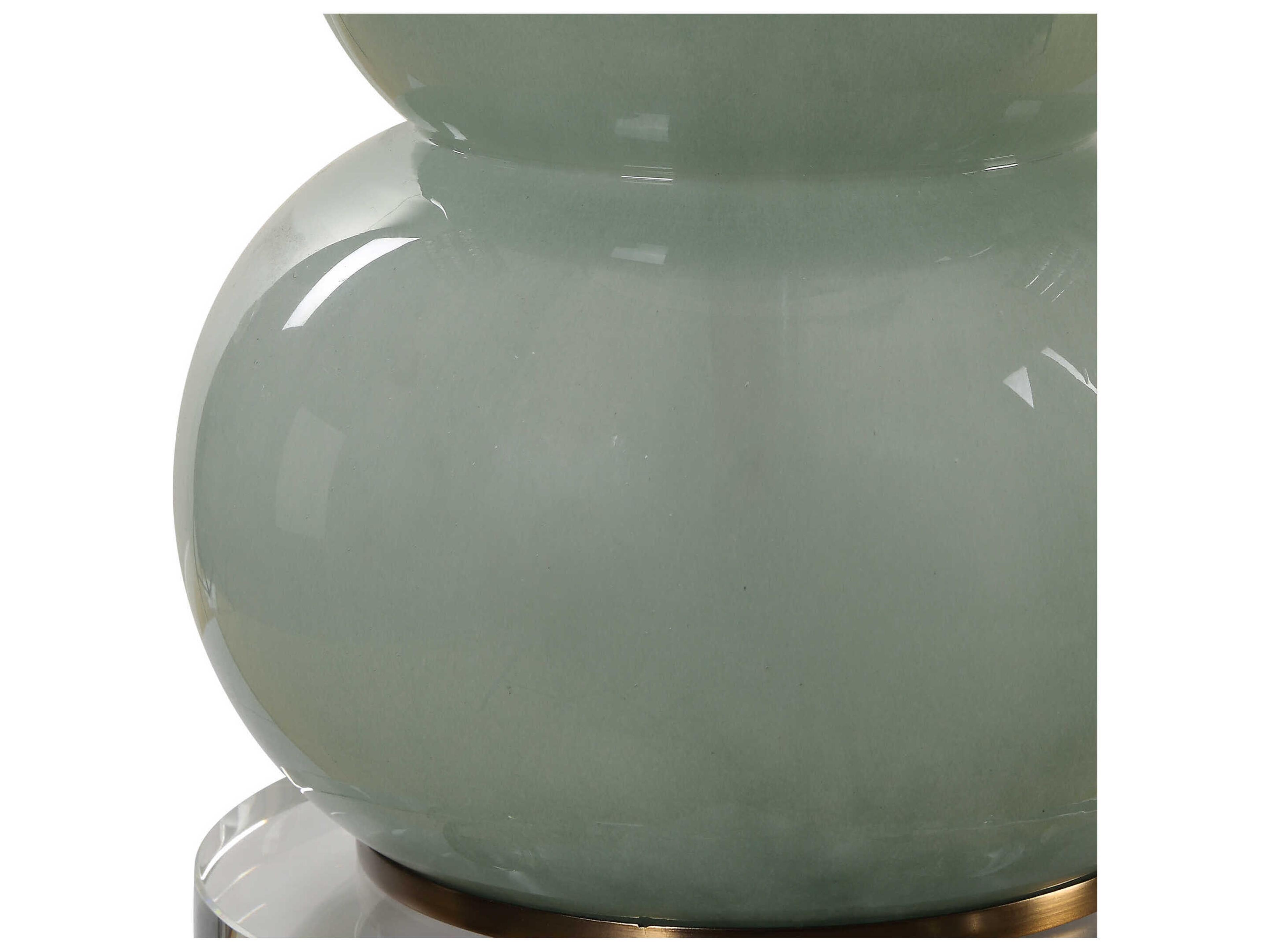 Uttermost Sanctuary Round Drum Hardback Green Buffet Lamp