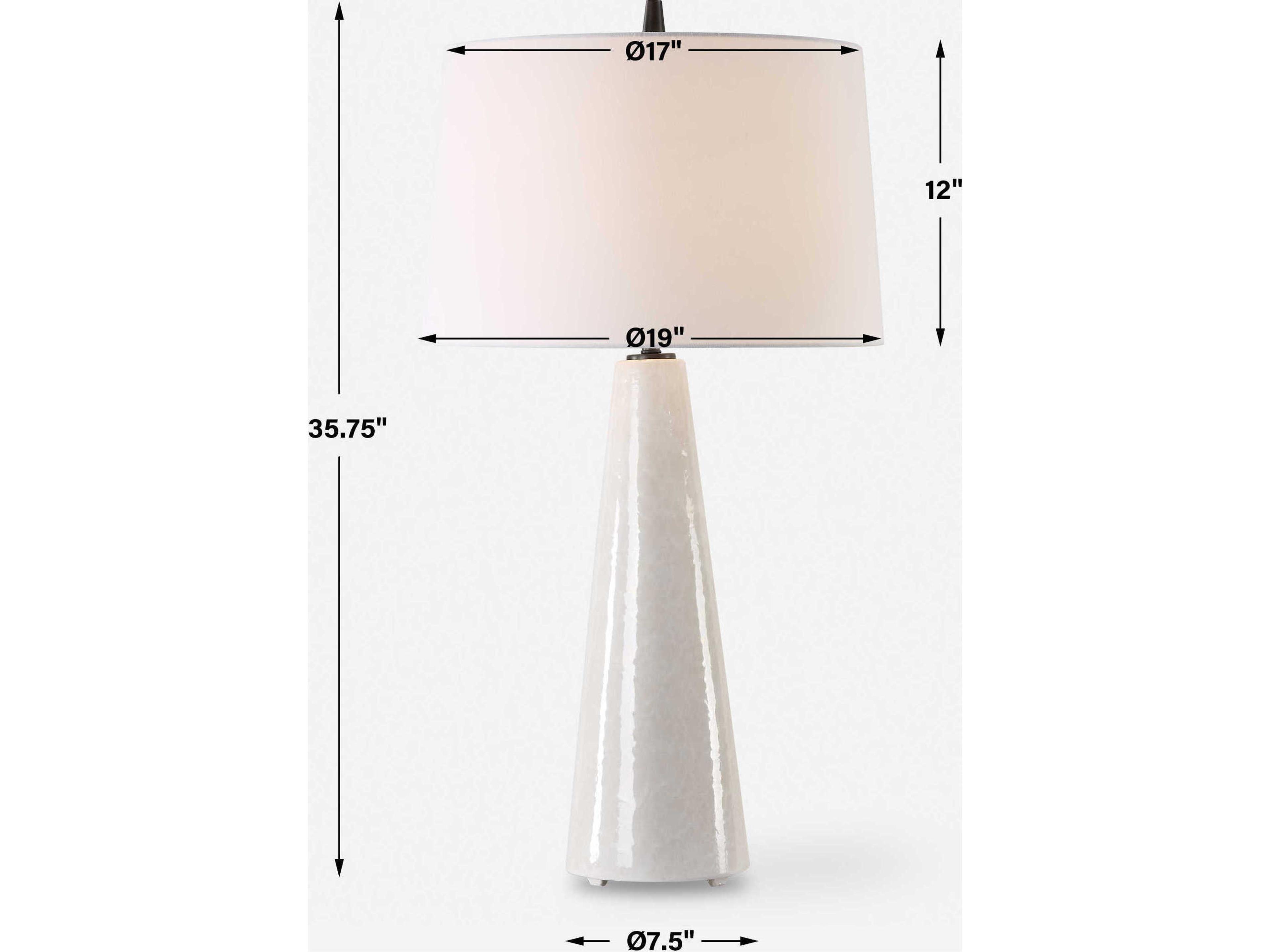 Uttermost Loire Tapered Round Hardback White Buffet Lamp