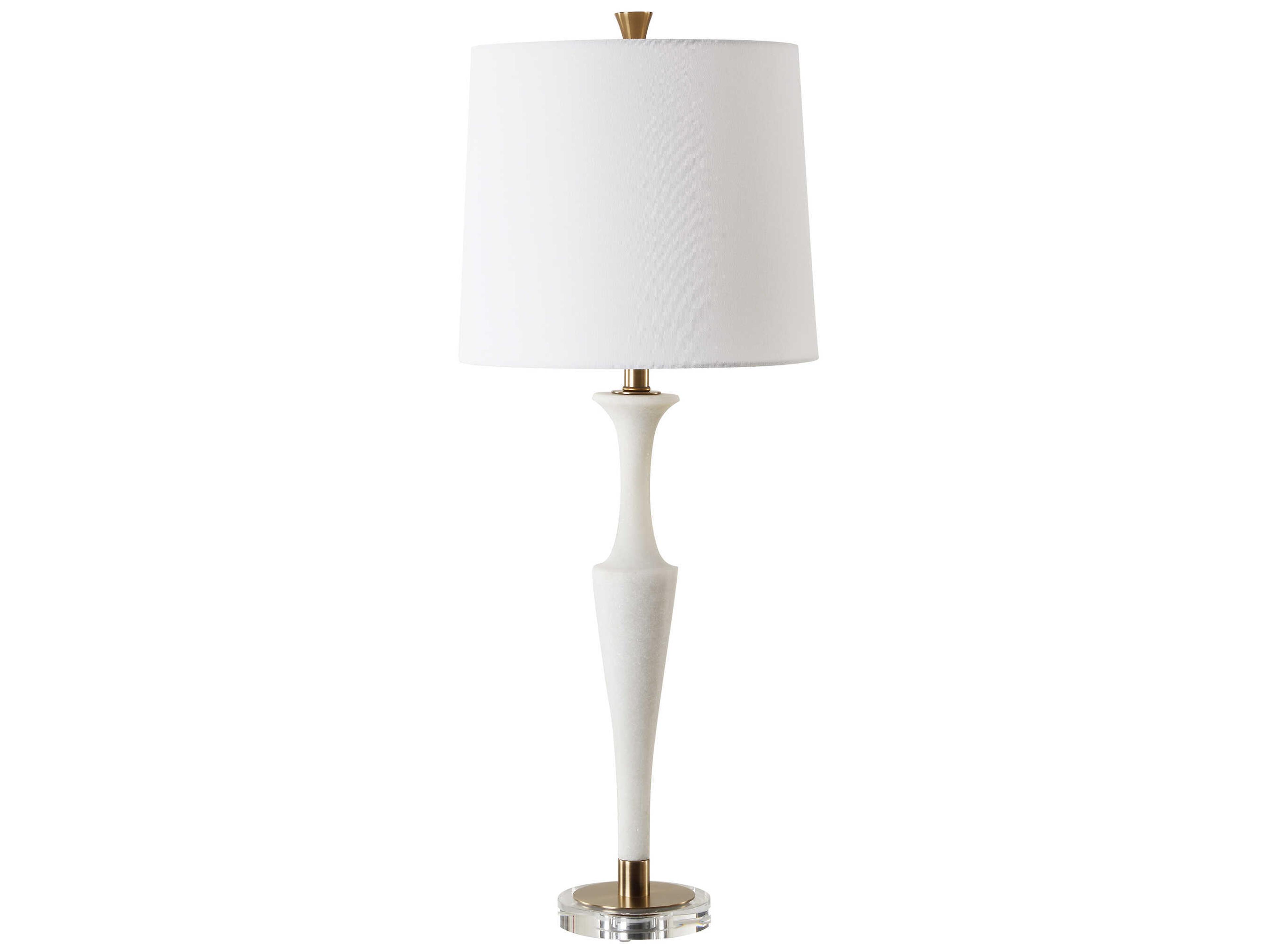 Colette Ivory Round Hardback White Buffet Lamp