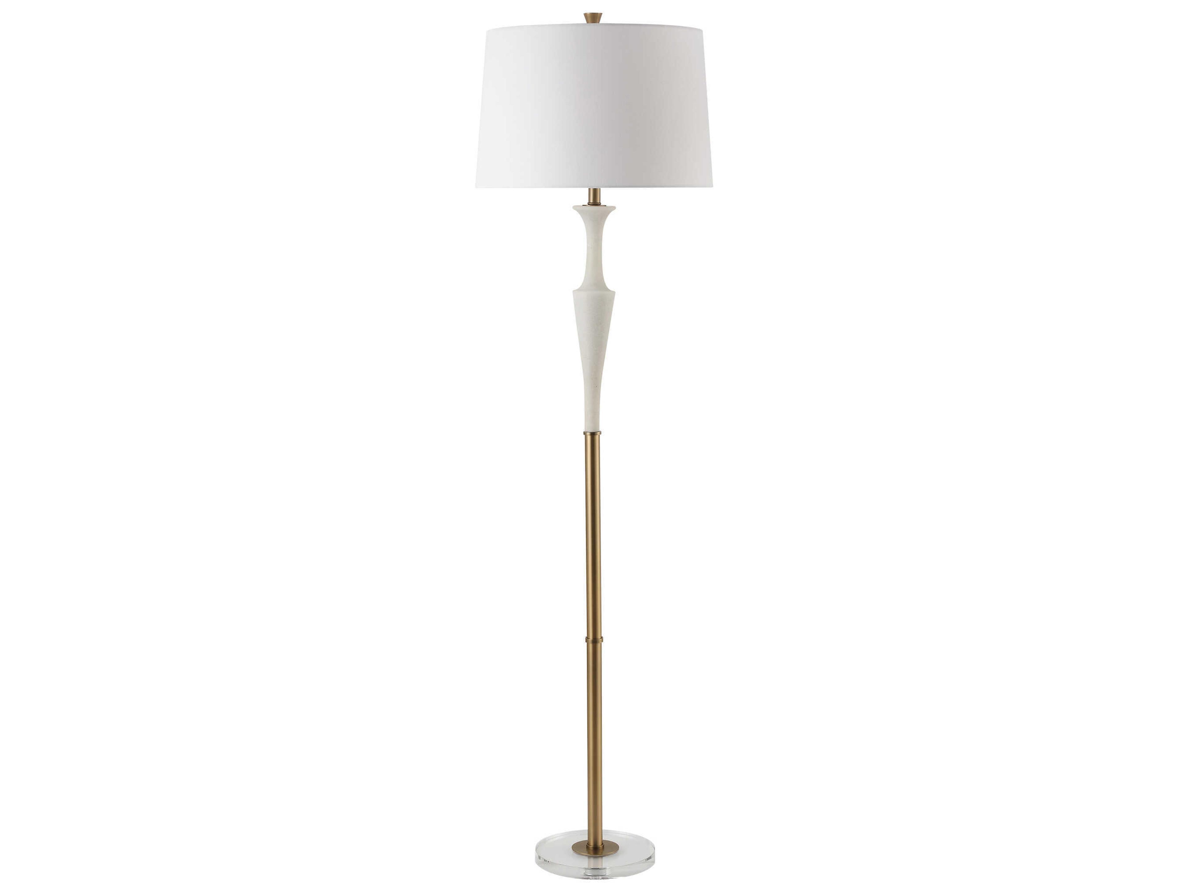 Uttermost Colette Ivory Round Hardback White Floor Lamp